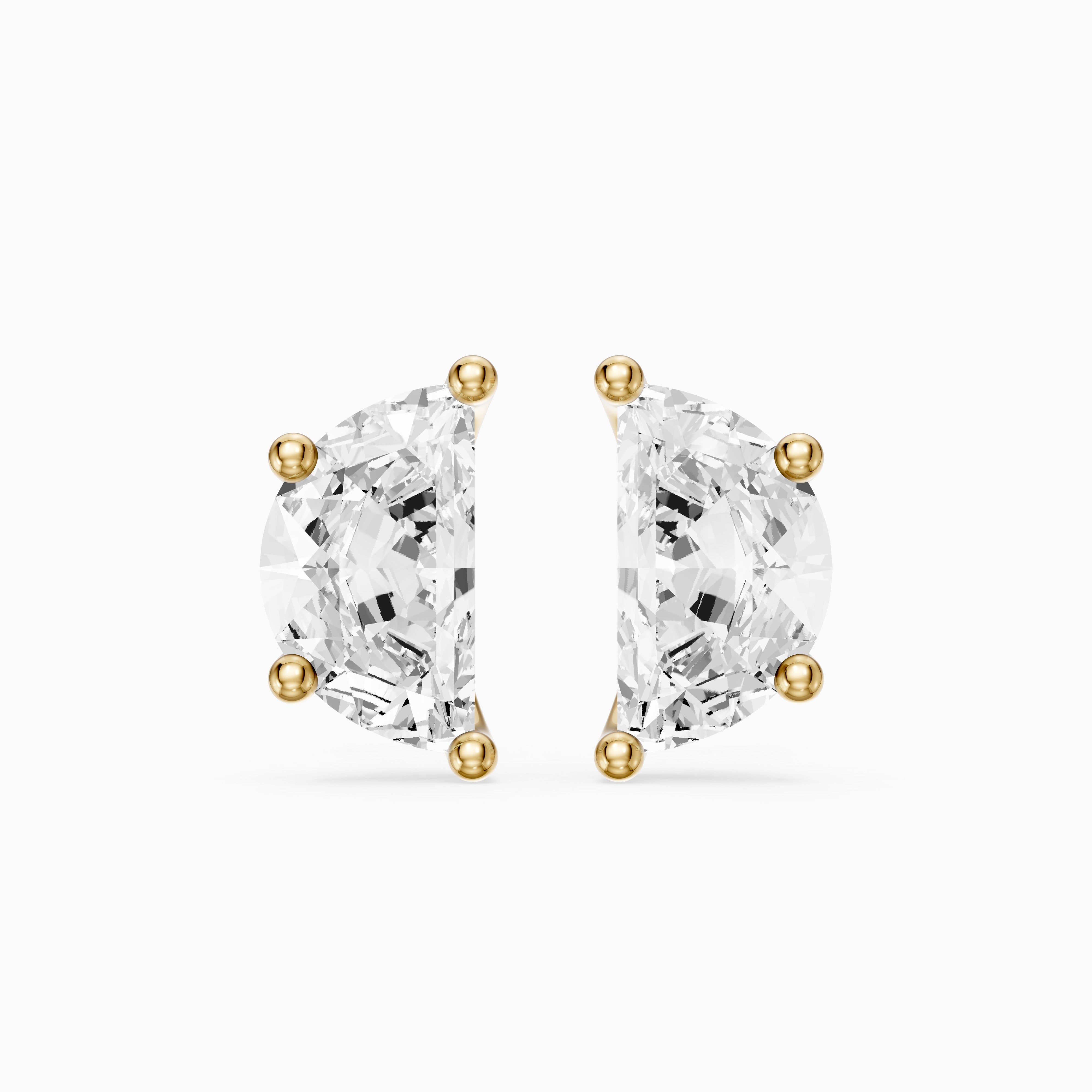 Verica Half Moon lab grown diamond Solitaire Stud Earrings