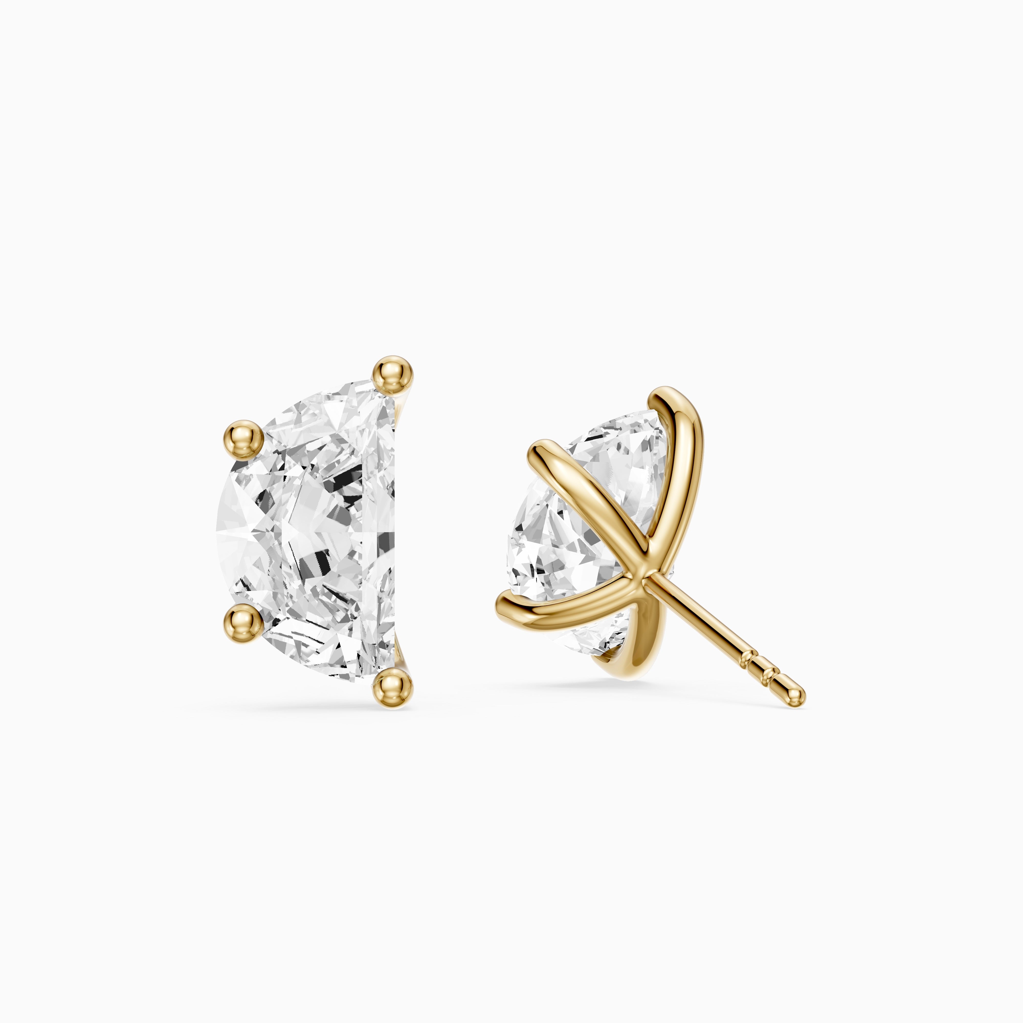 Verica Half Moon lab grown diamond Solitaire Stud Earrings
