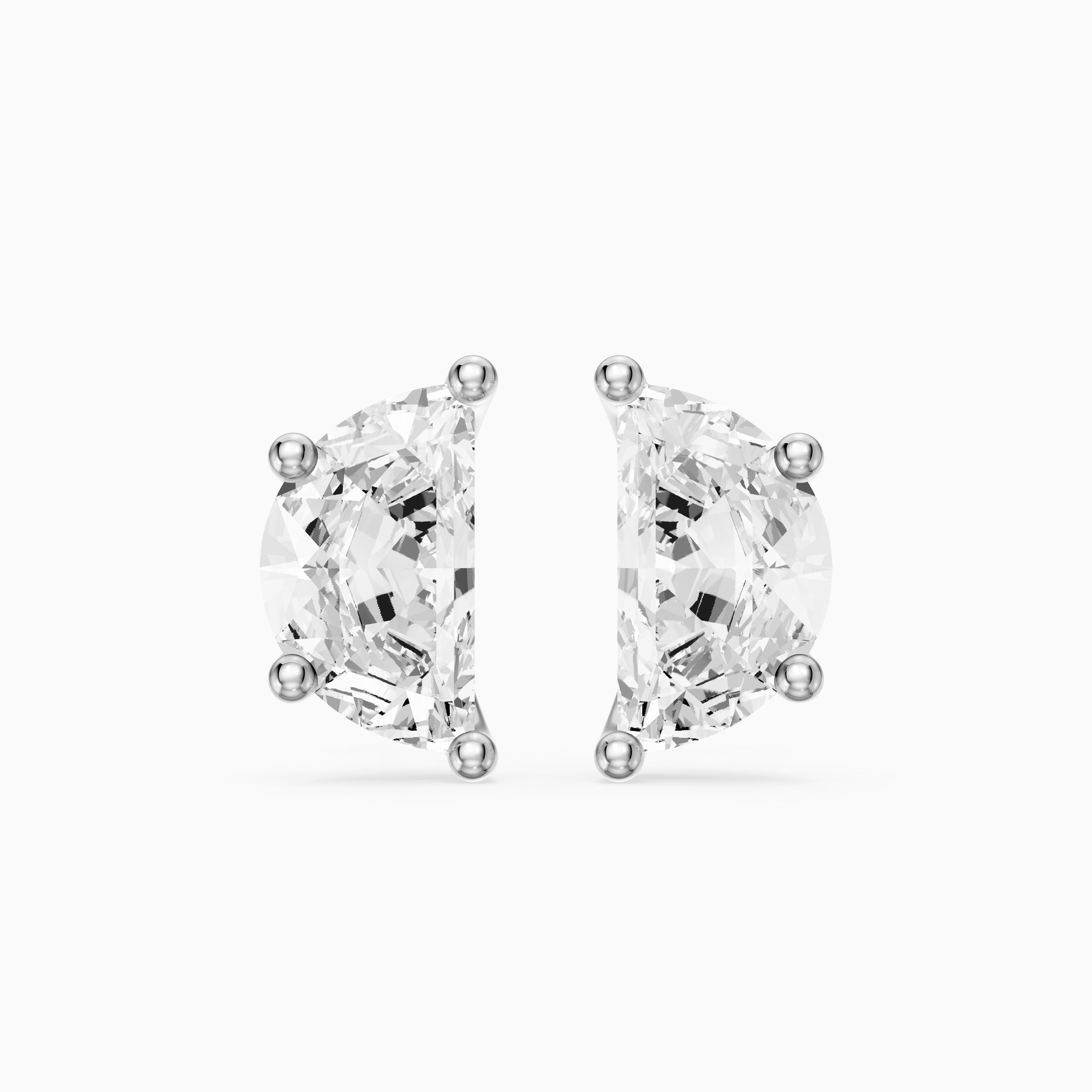 Verica Half Moon lab grown diamond Solitaire Stud Earrings
