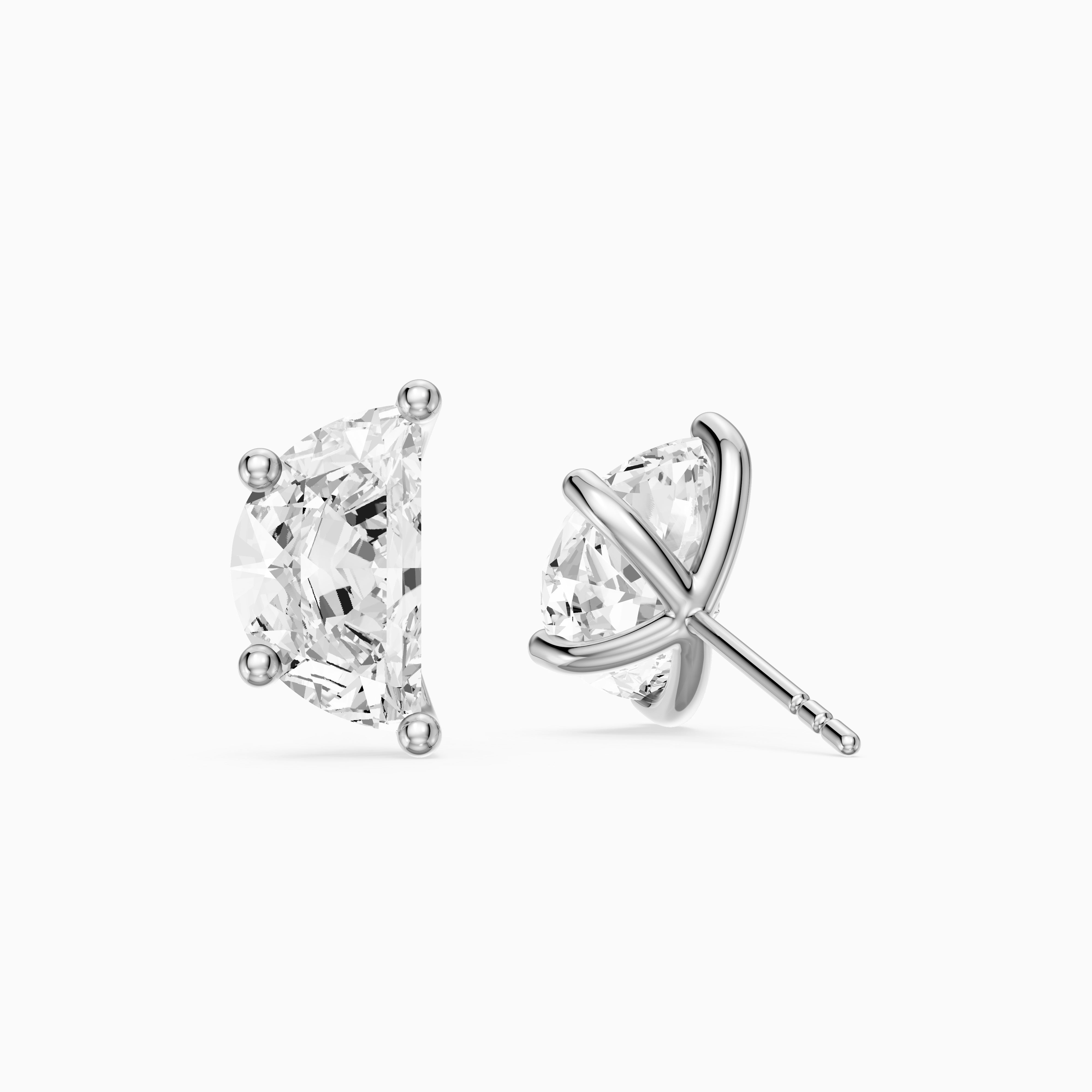 Verica Half Moon lab grown diamond Solitaire Stud Earrings