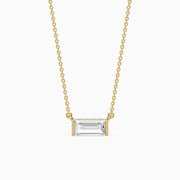 Lorelai Baguette Lab Grown Diamond East West Solitaire Pendant