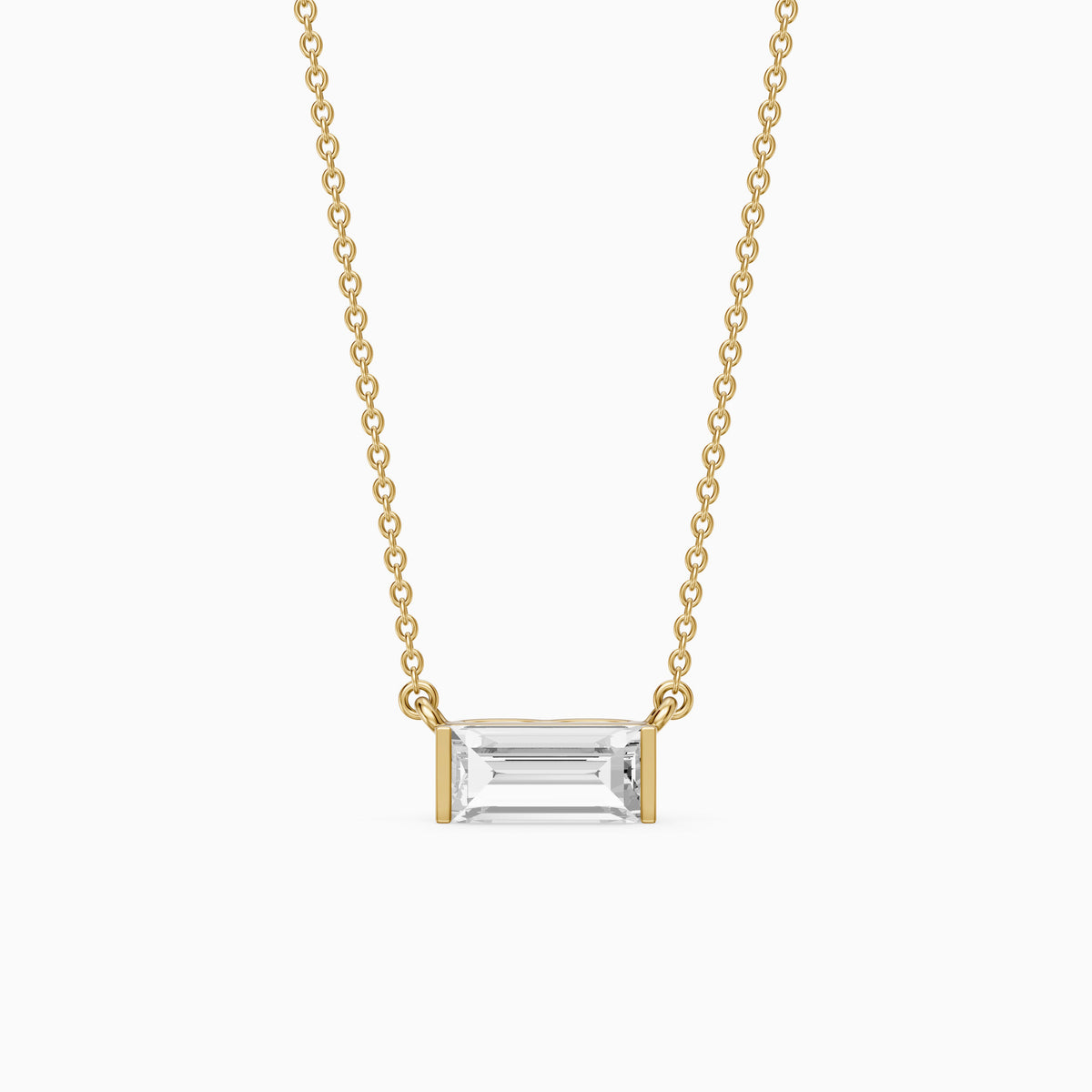 Lorelai Baguette Lab Grown Diamond East West Solitaire Pendant
