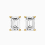 Veselina Emerald Cut Lab Grown Diamond Filigree Scroll Stud Earrings