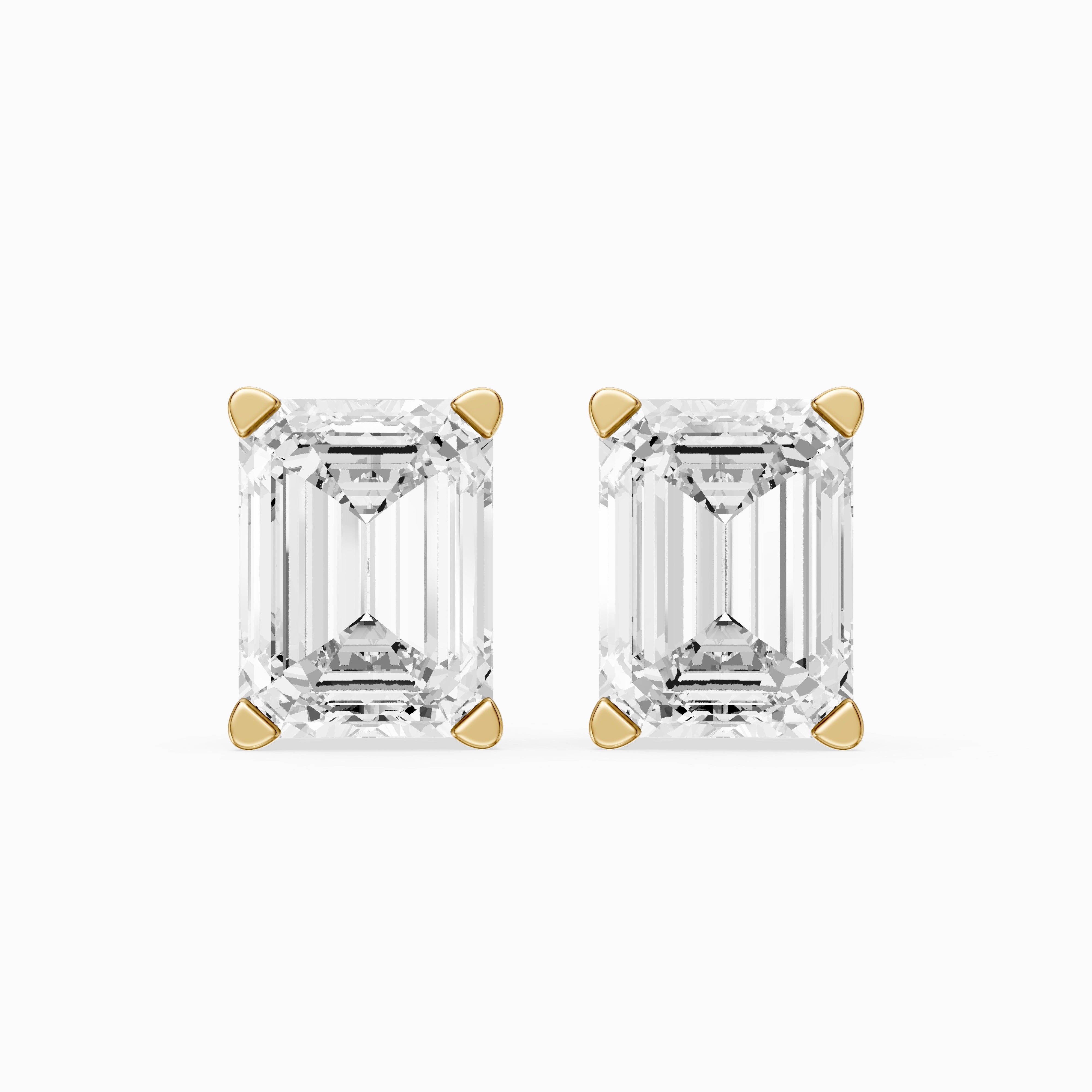 Veselina Emerald Cut Lab Grown Diamond Filigree Scroll Stud Earrings