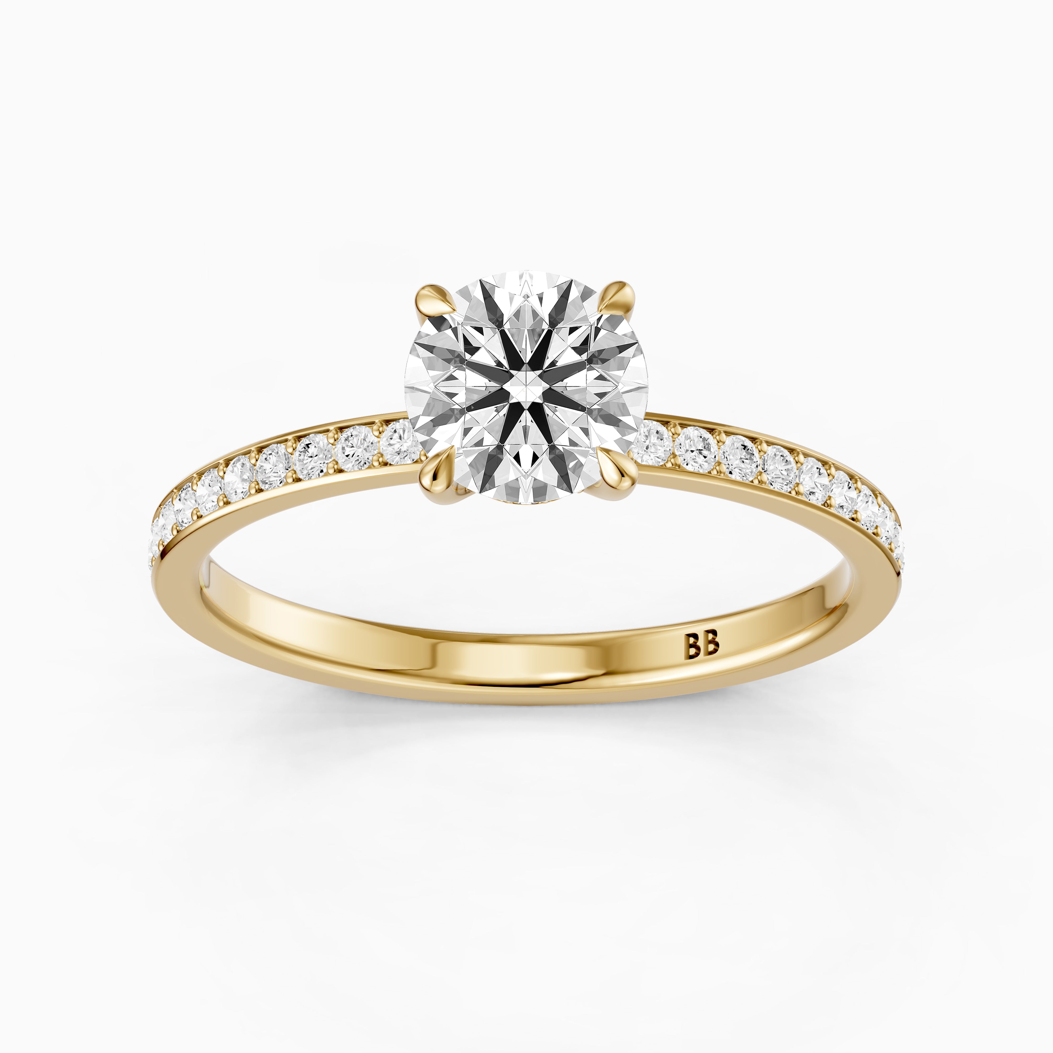 Mariel Round Cut Hidden Halo Channel Set Moissanite Diamond Ring