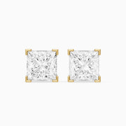 Vika Princess Cut Lab Grown Diamond Filigree Scroll Stud Earrings