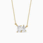 Anaya Radiant and Pear Lab Grown Diamond Toi et Moi Pendant