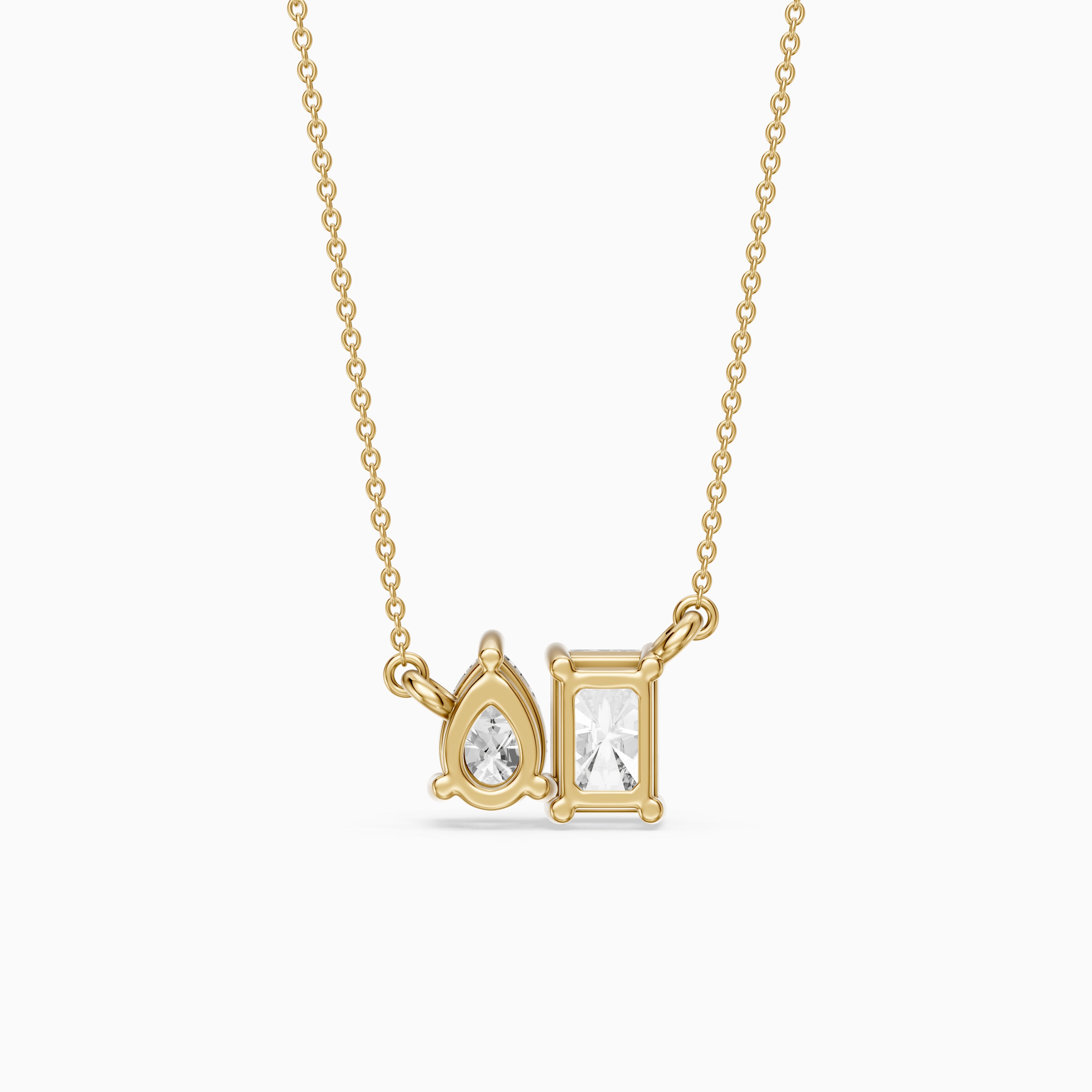 Anaya Radiant and Pear Lab Grown Diamond Toi et Moi Pendant