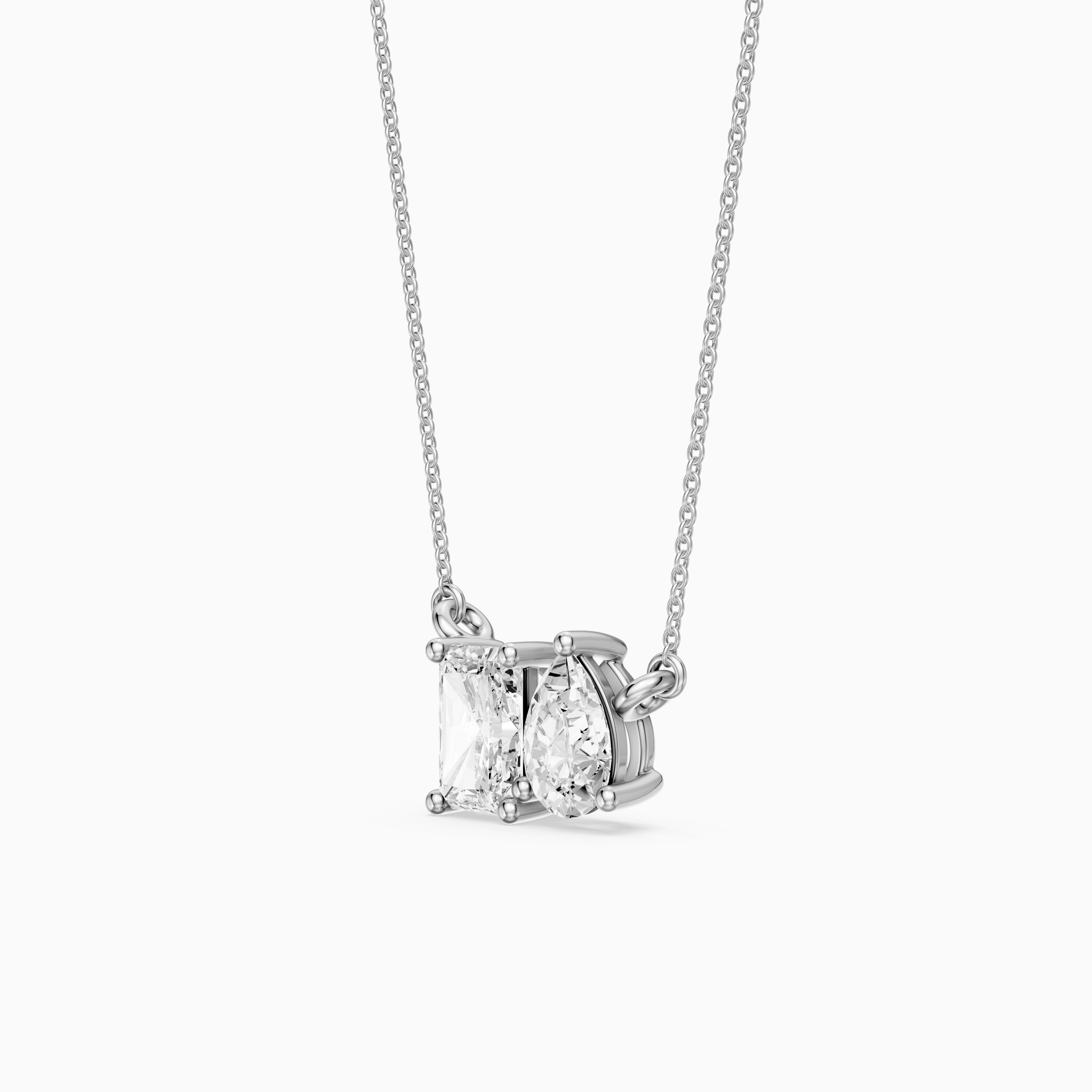 Anaya Radiant and Pear Lab Grown Diamond Toi et Moi Pendant