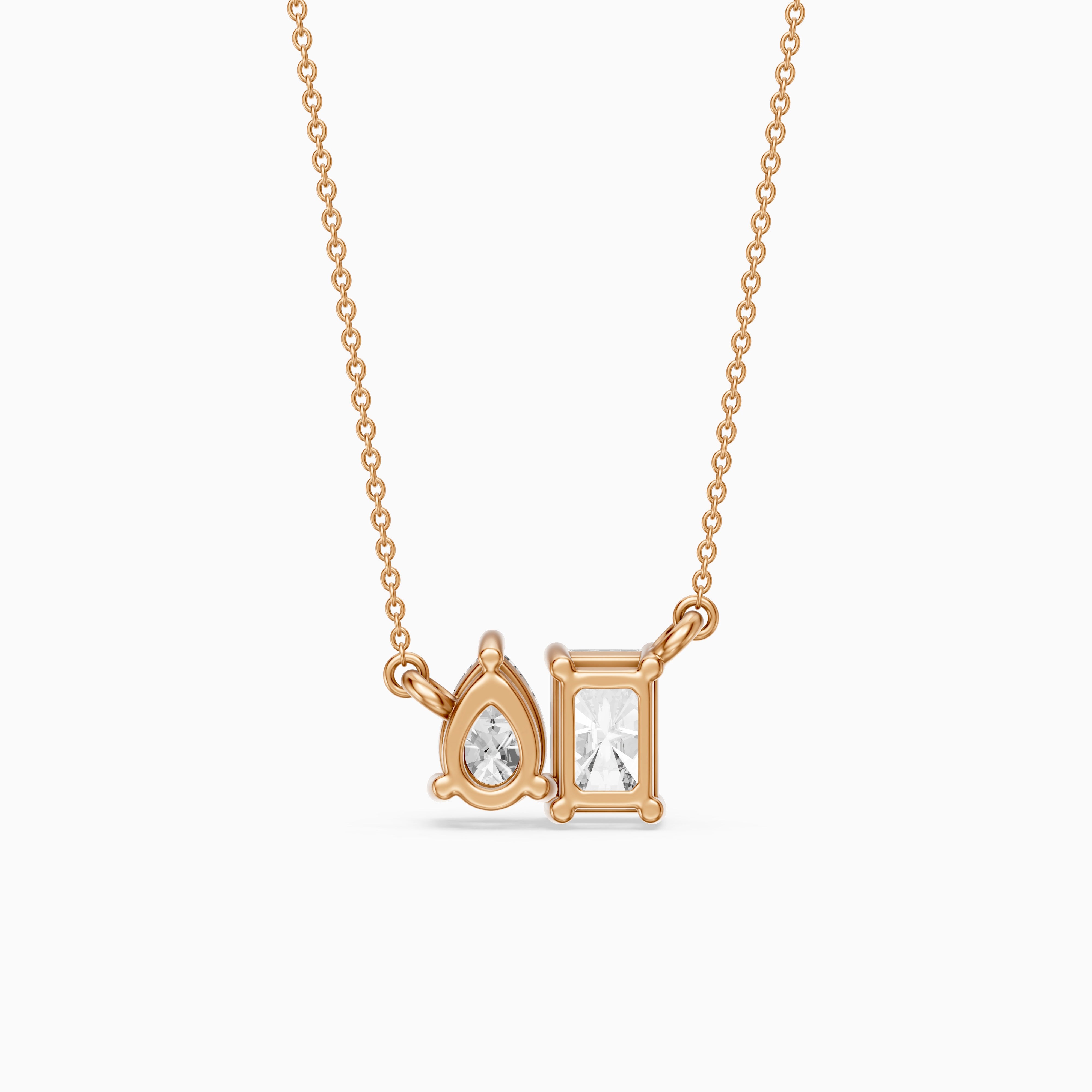 Anaya Radiant and Pear Lab Grown Diamond Toi et Moi Pendant
