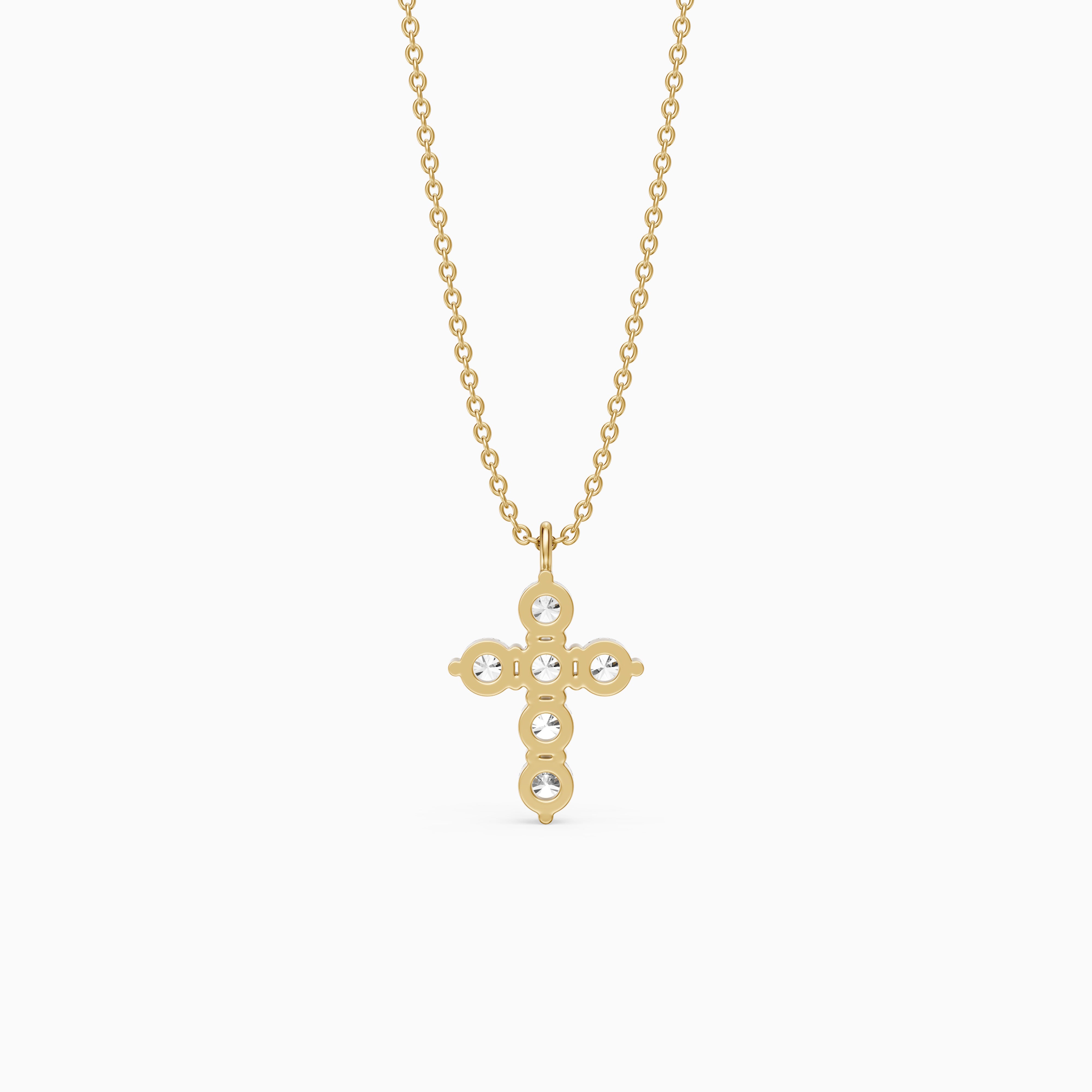 Aisha Cross Round Lab Grown Diamond Pendant