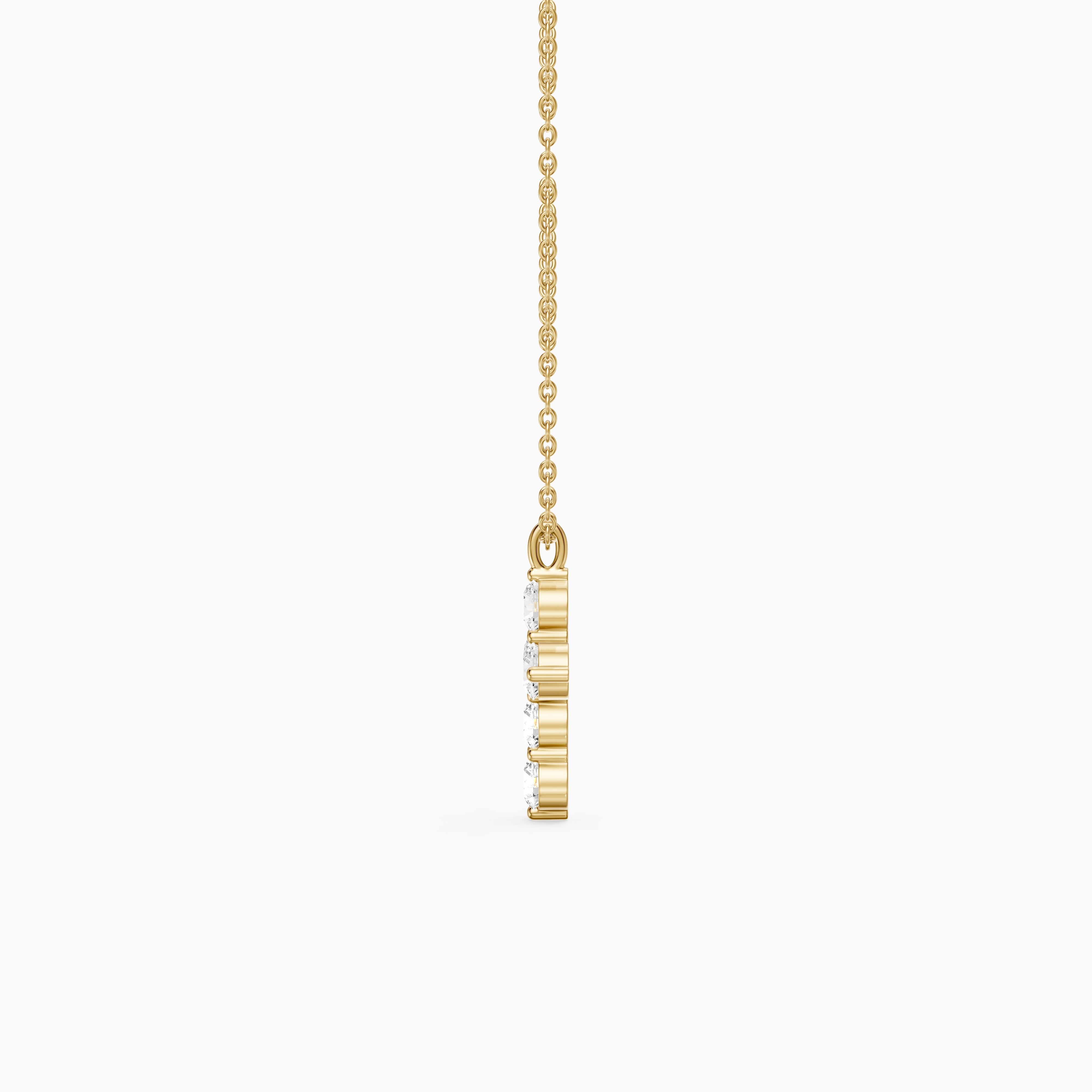Aisha Cross Round Lab Grown Diamond Pendant