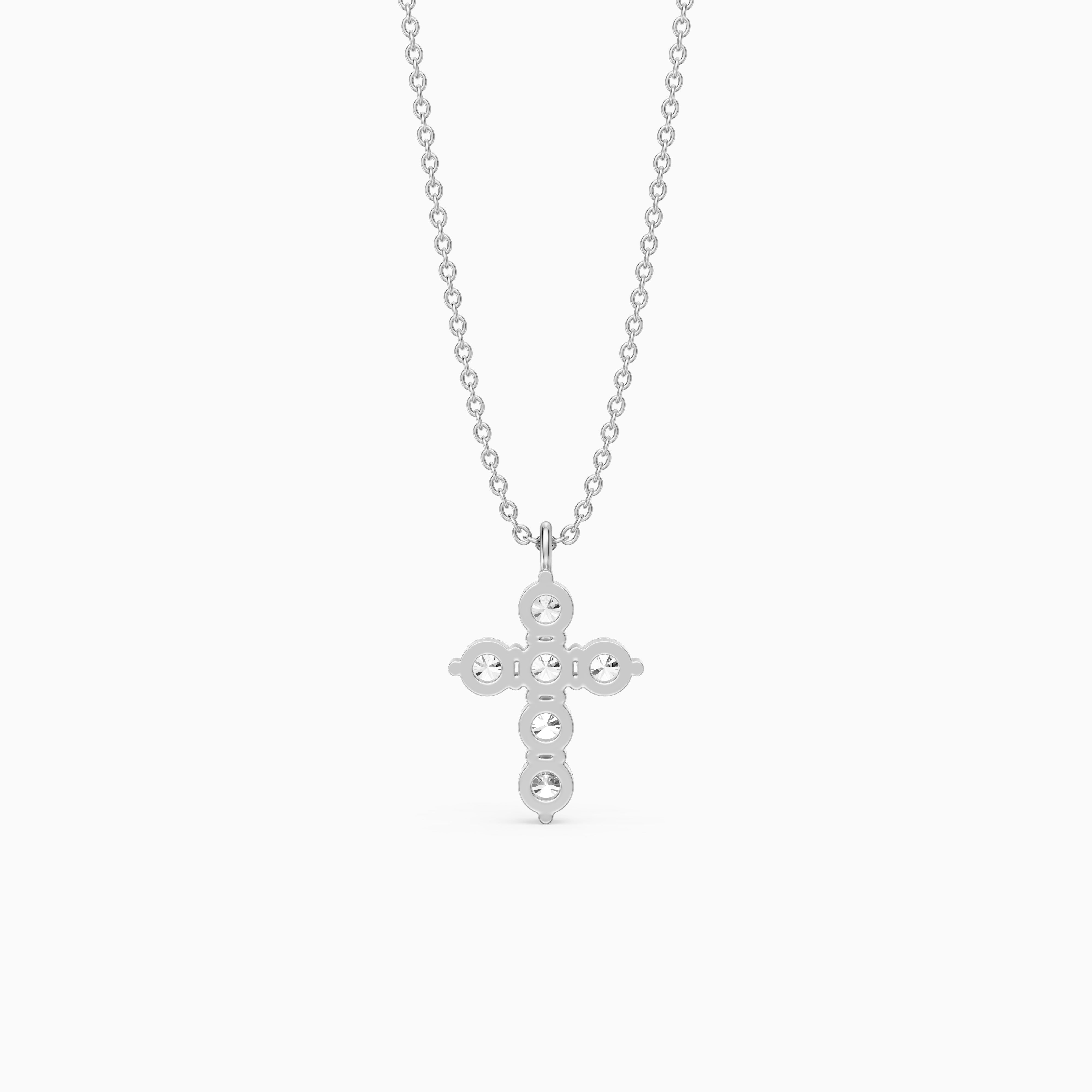Aisha Cross Round Lab Grown Diamond Pendant
