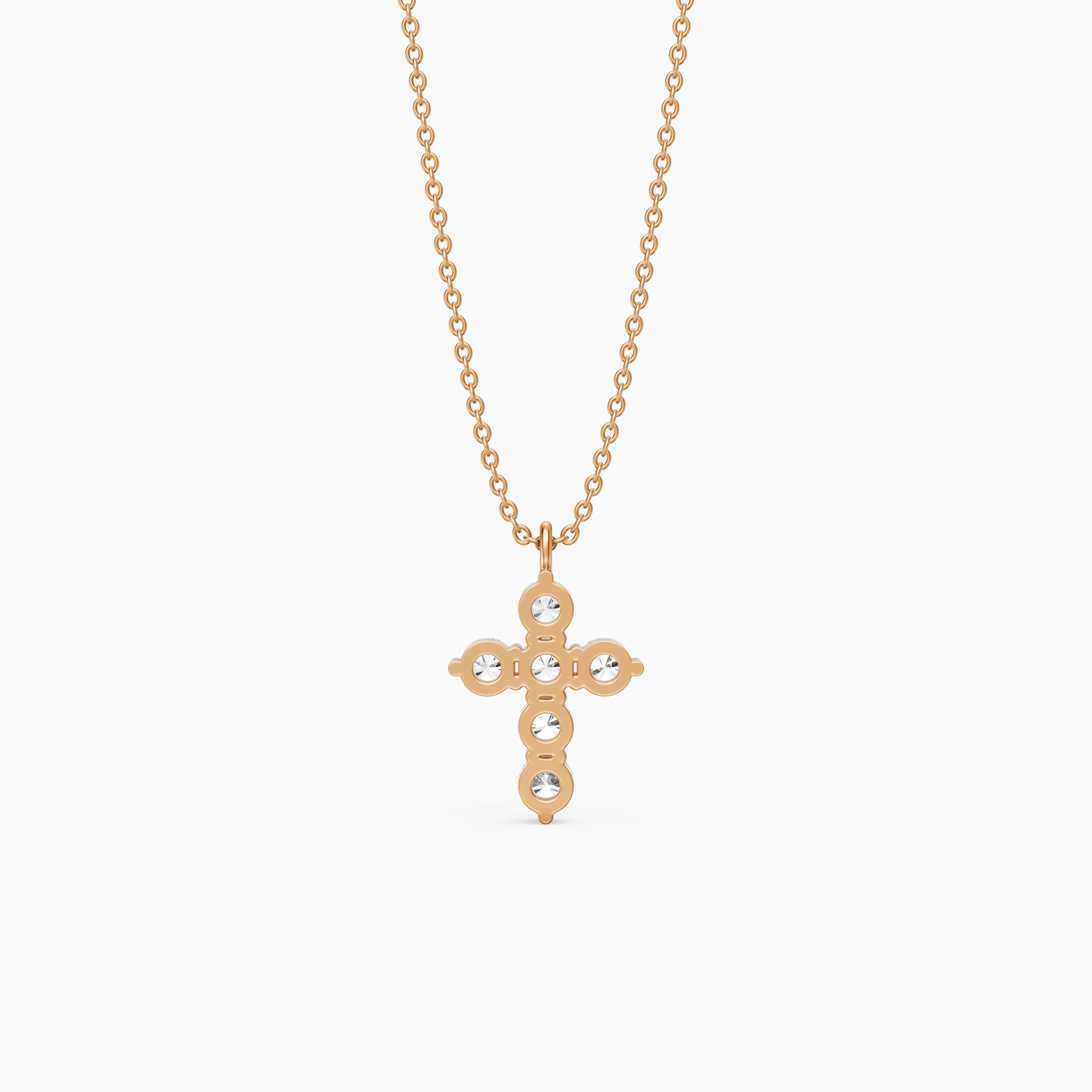Aisha Cross Round Lab Grown Diamond Pendant