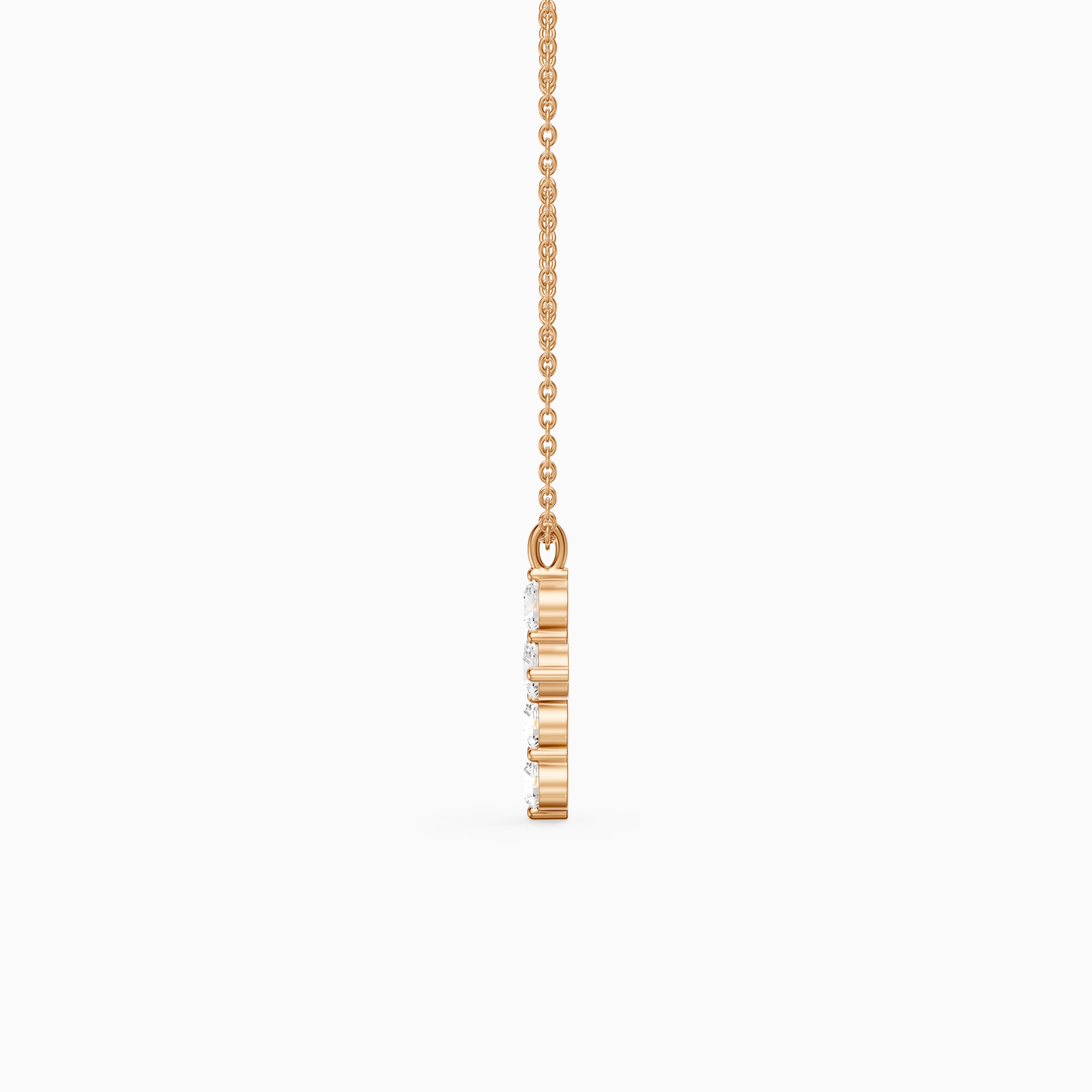 Aisha Cross Round Lab Grown Diamond Pendant