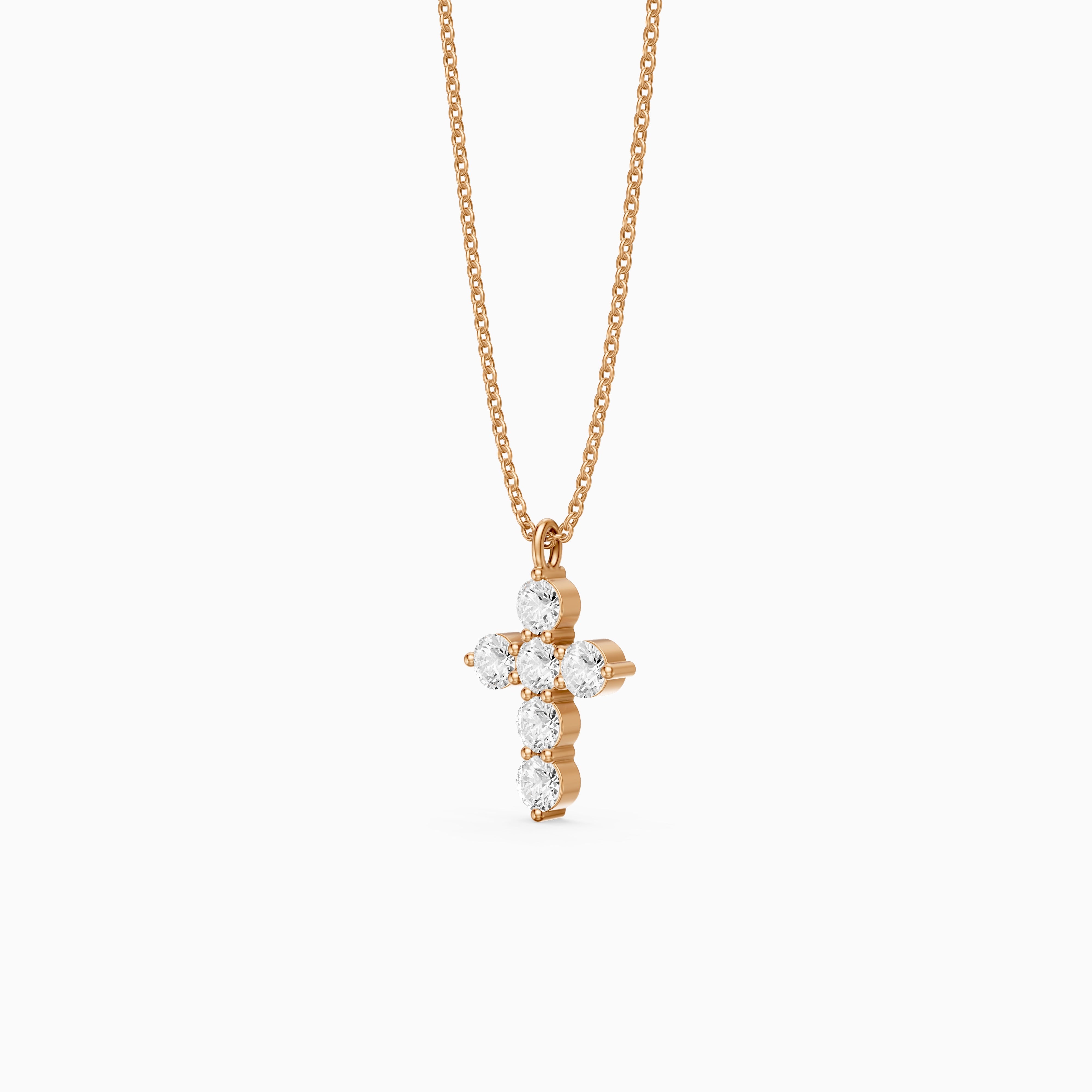 Aisha Cross Round Lab Grown Diamond Pendant