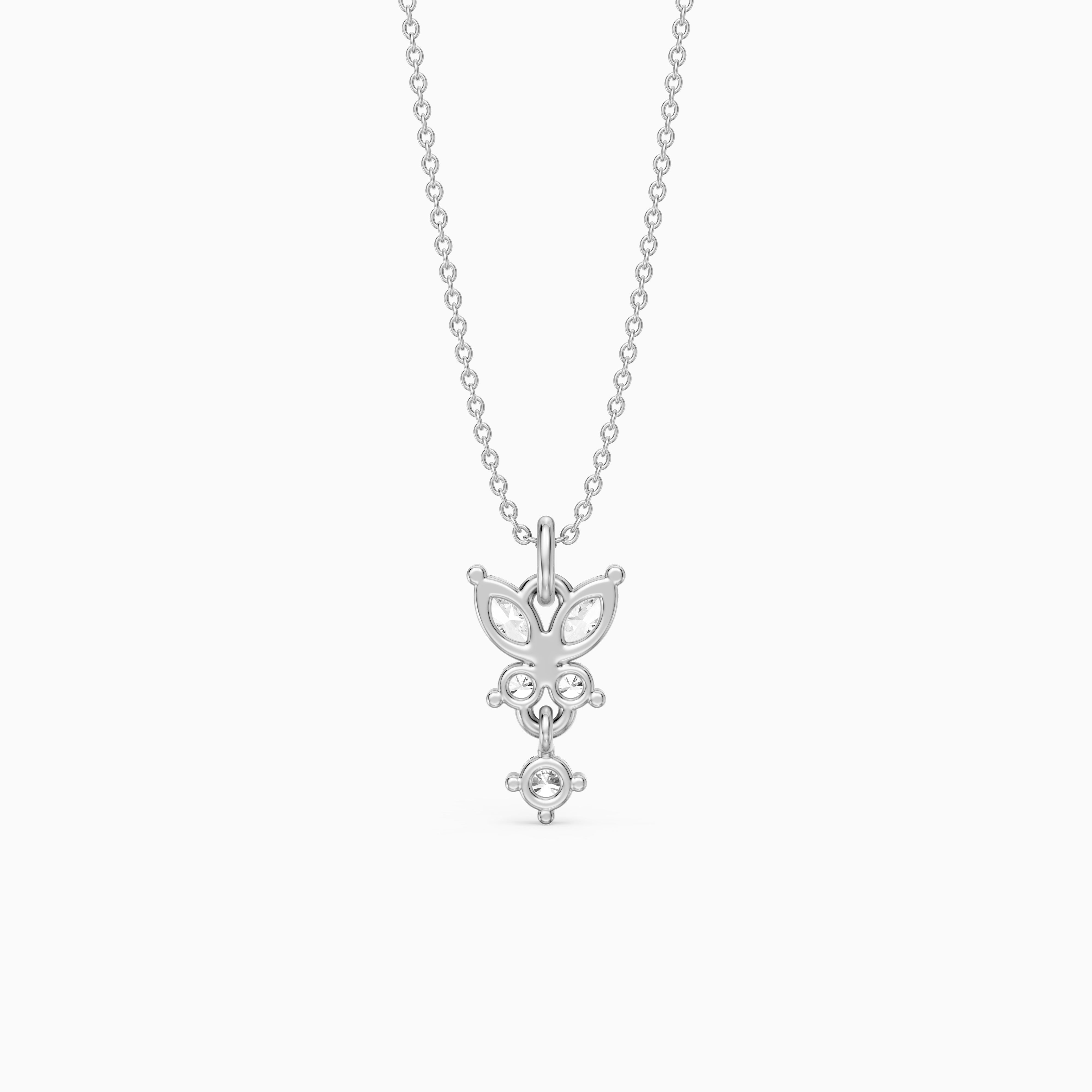Miley Butterfly Inspired Marquise and Round Lab Grown Diamond Pendant