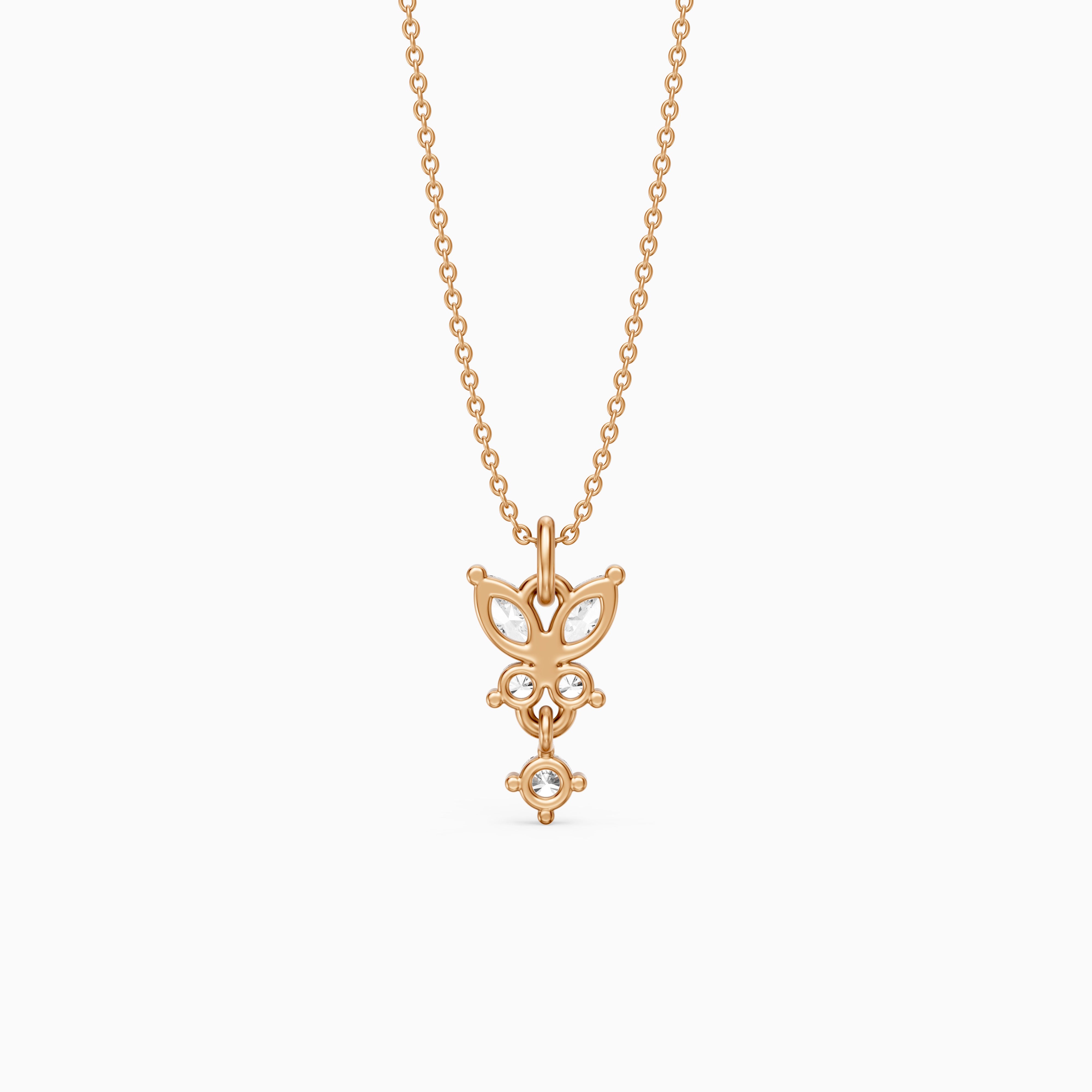 Miley Butterfly Inspired Marquise and Round Lab Grown Diamond Pendant
