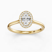Kenley Oval Cut Halo Cathedral Moissanite Diamond Ring