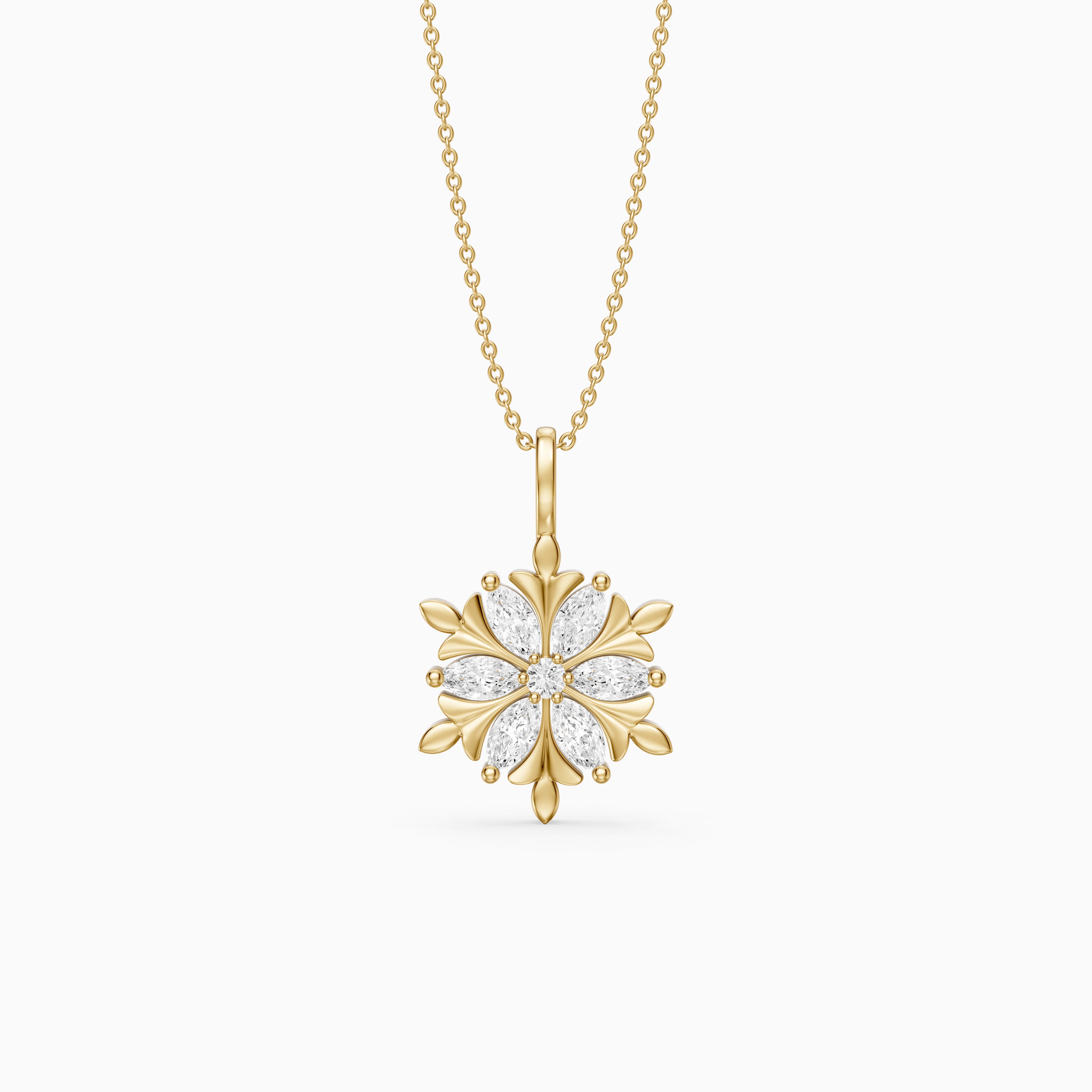 Emory Marquise Lab Grown Diamond Flower Pendant