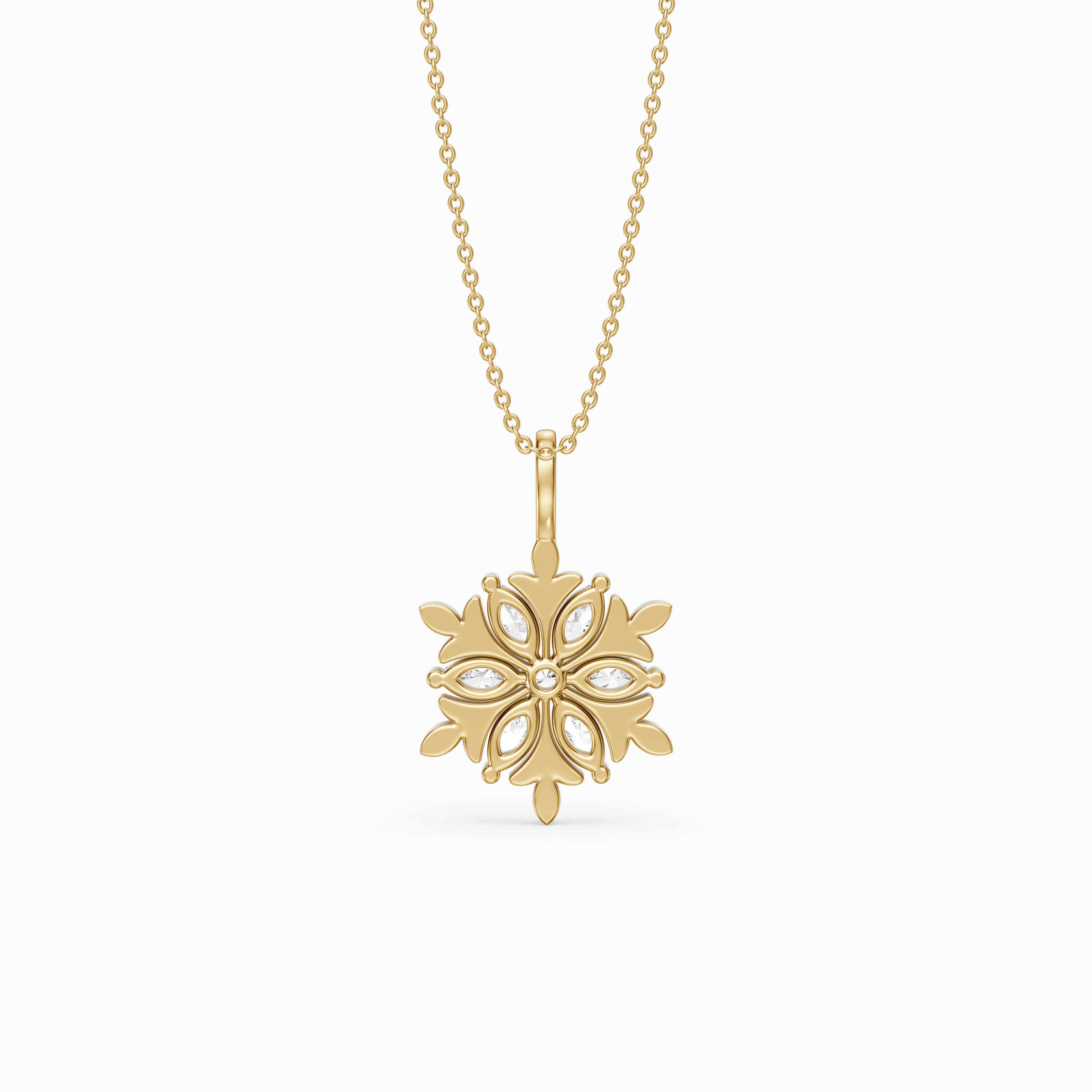 Emory Marquise Lab Grown Diamond Flower Pendant