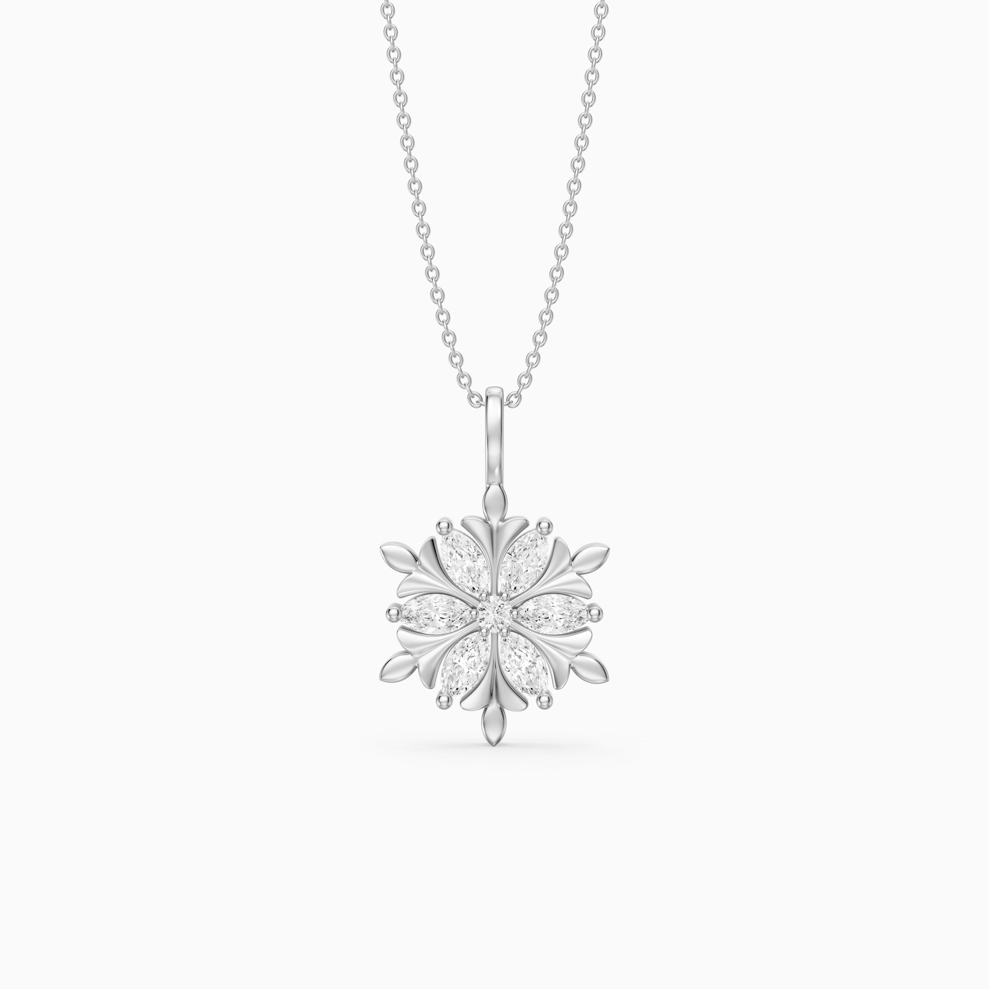 Emory Marquise Lab Grown Diamond Flower Pendant