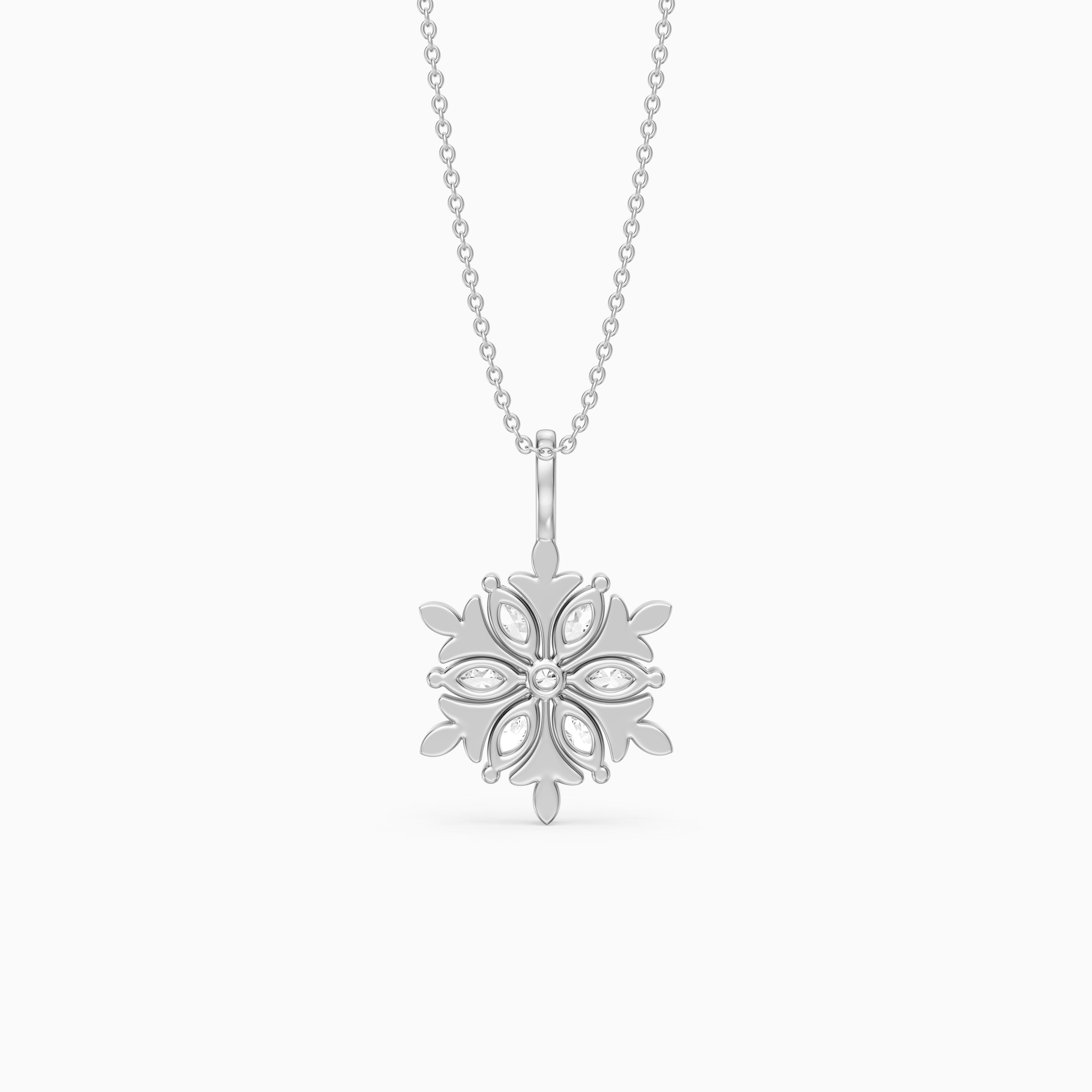 Emory Marquise Lab Grown Diamond Flower Pendant