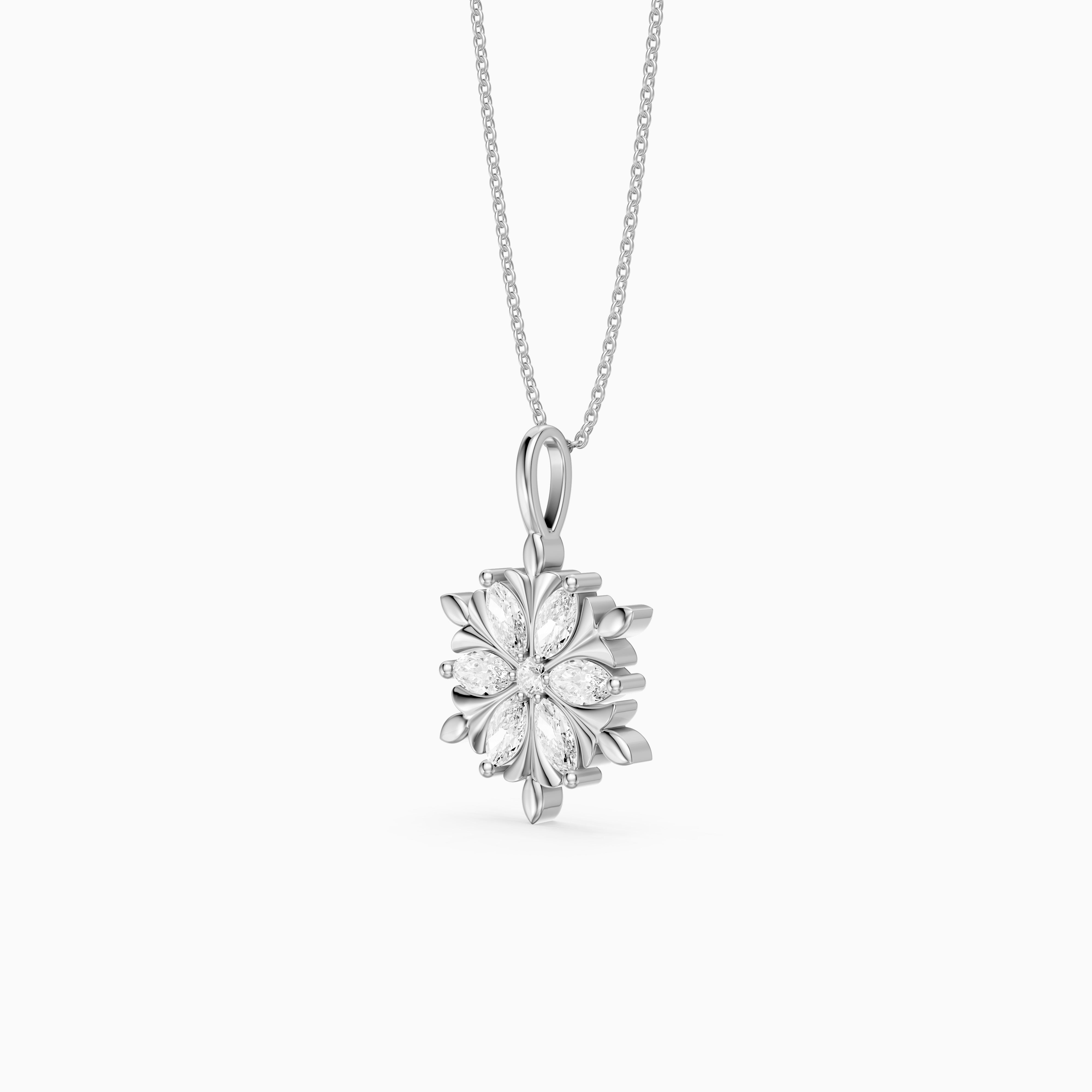 Emory Marquise Lab Grown Diamond Flower Pendant