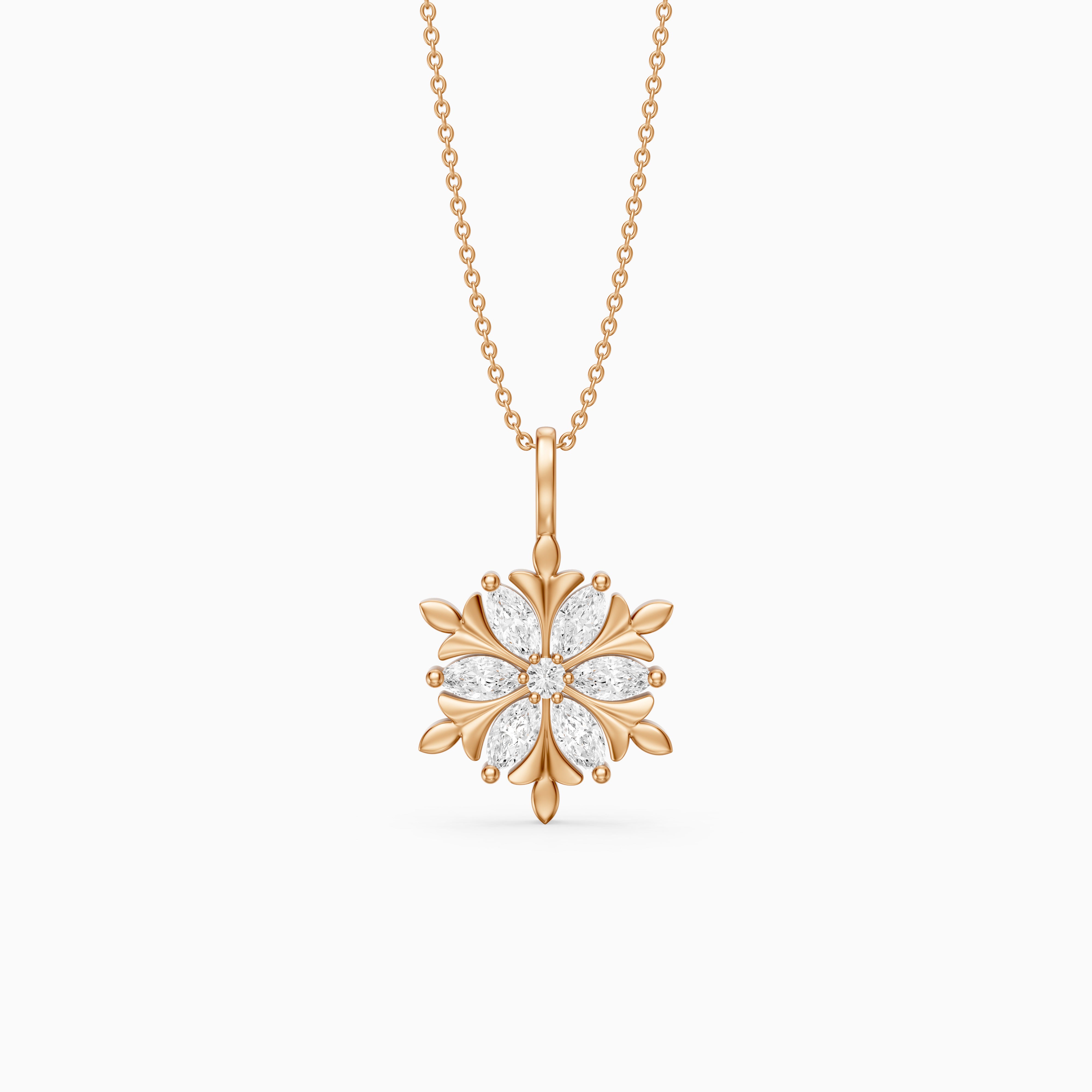 Emory Marquise Lab Grown Diamond Flower Pendant