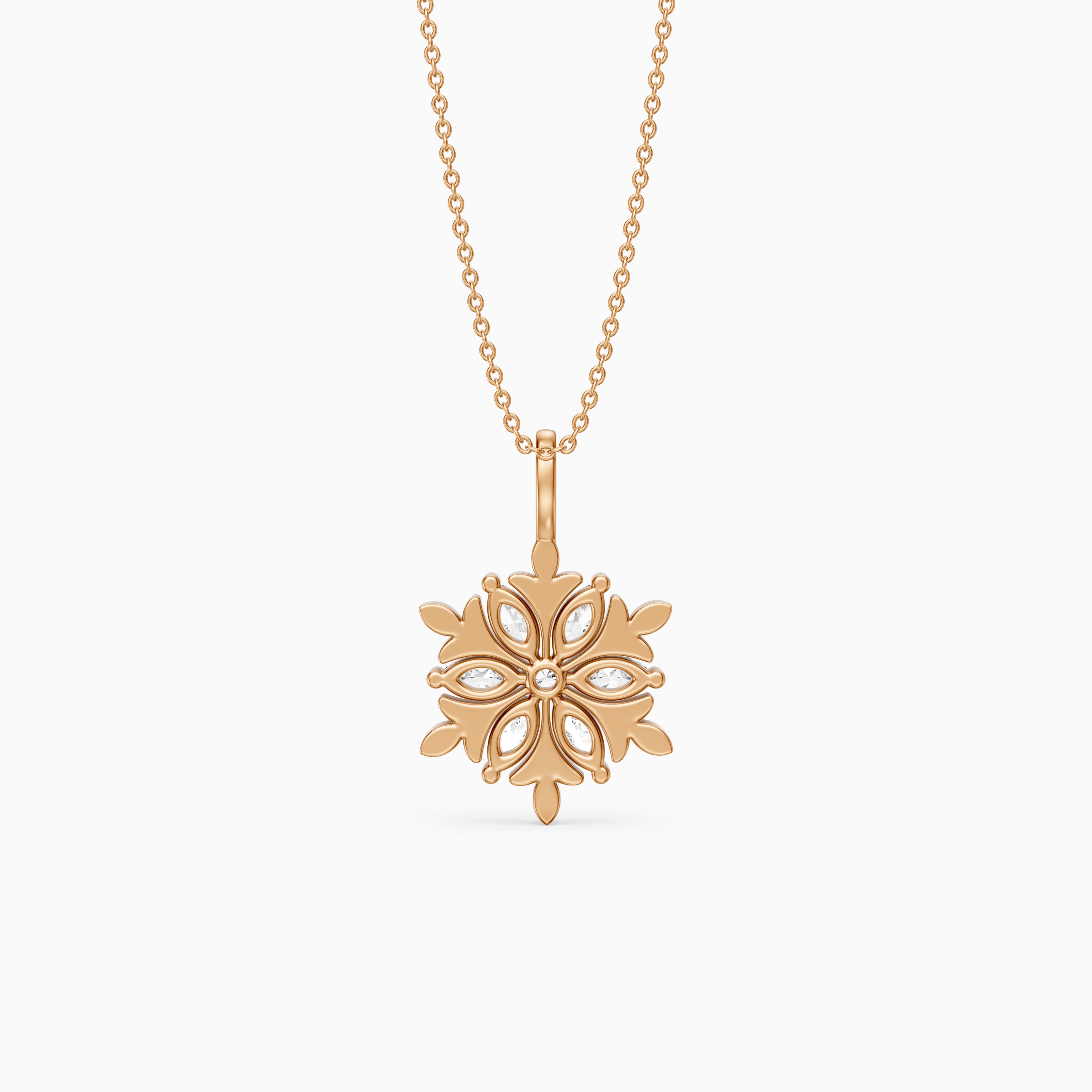 Emory Marquise Lab Grown Diamond Flower Pendant