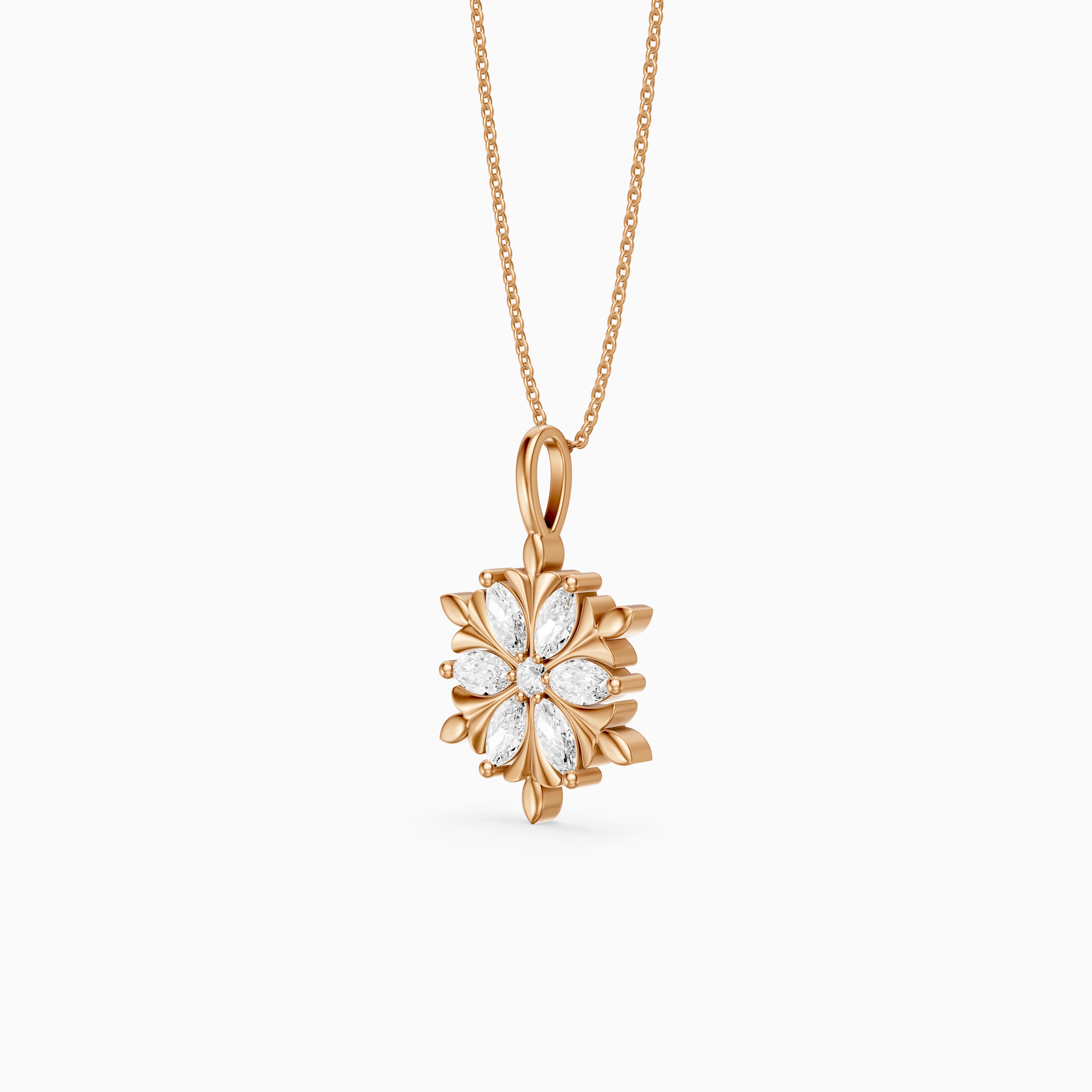Emory Marquise Lab Grown Diamond Flower Pendant