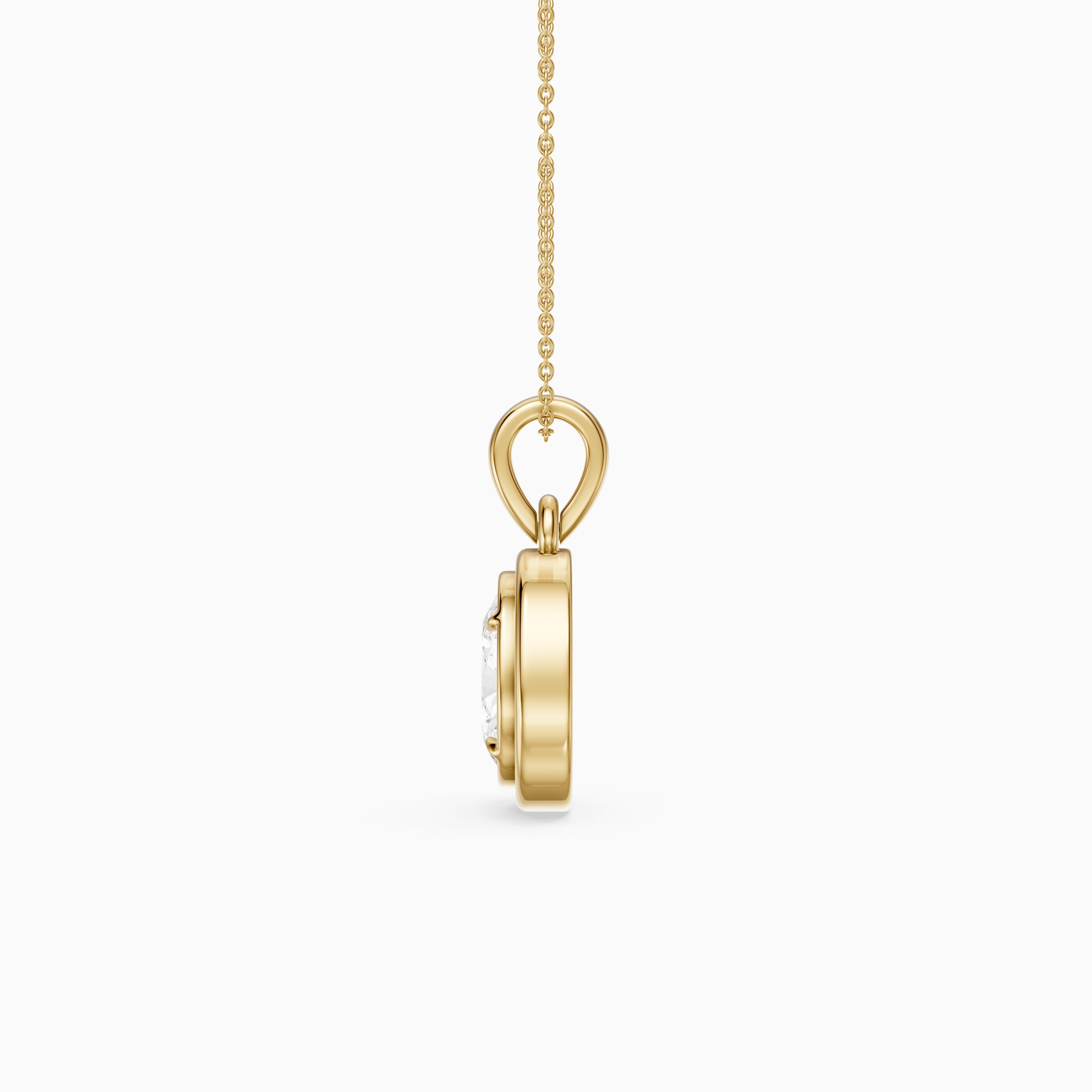 Teagan Oval Lab Grown Diamond Bezel With Prong Setting Pendant