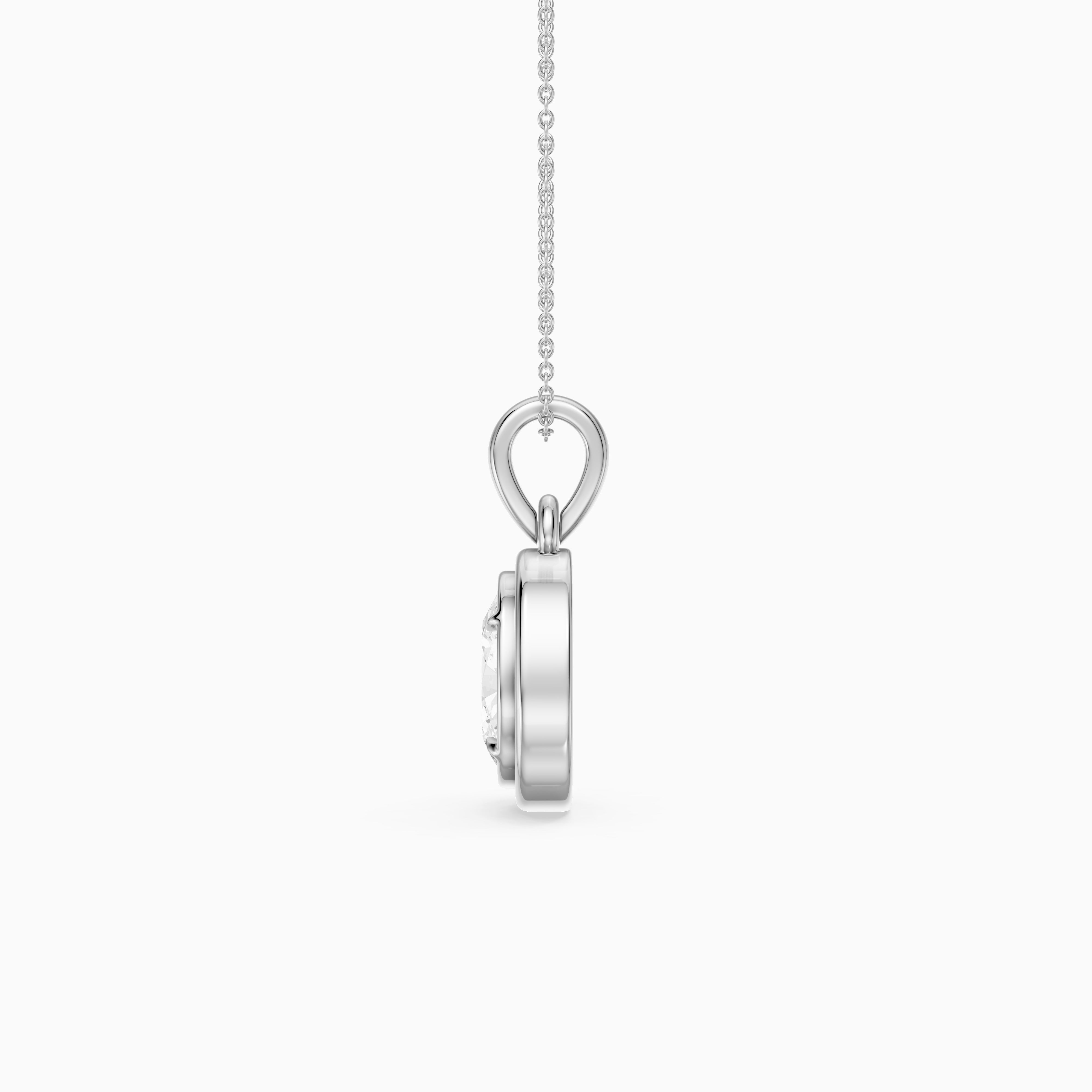 Teagan Oval Lab Grown Diamond Bezel With Prong Setting Pendant