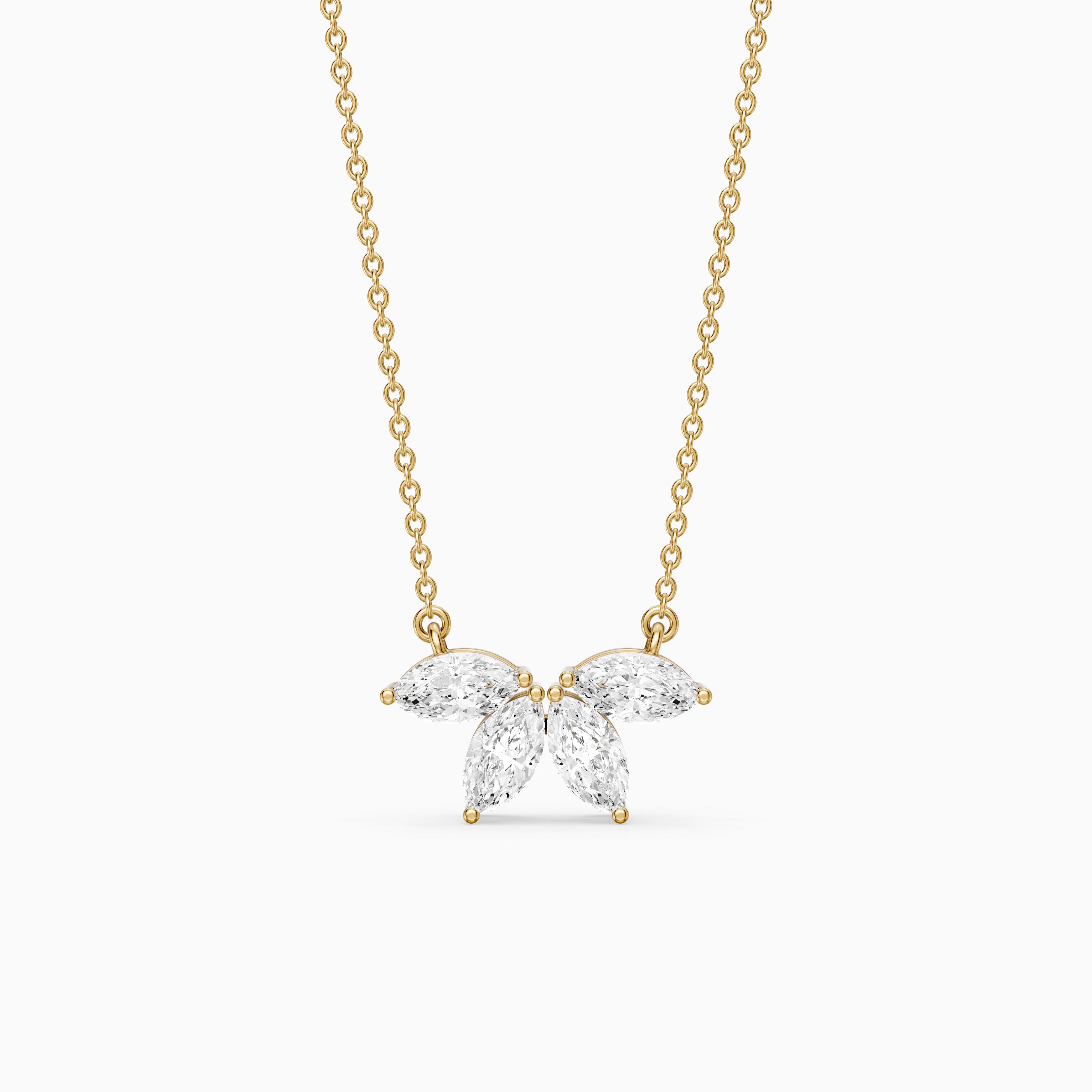Annabelle Marquise Lab Grown Diamond Cluster Pendant