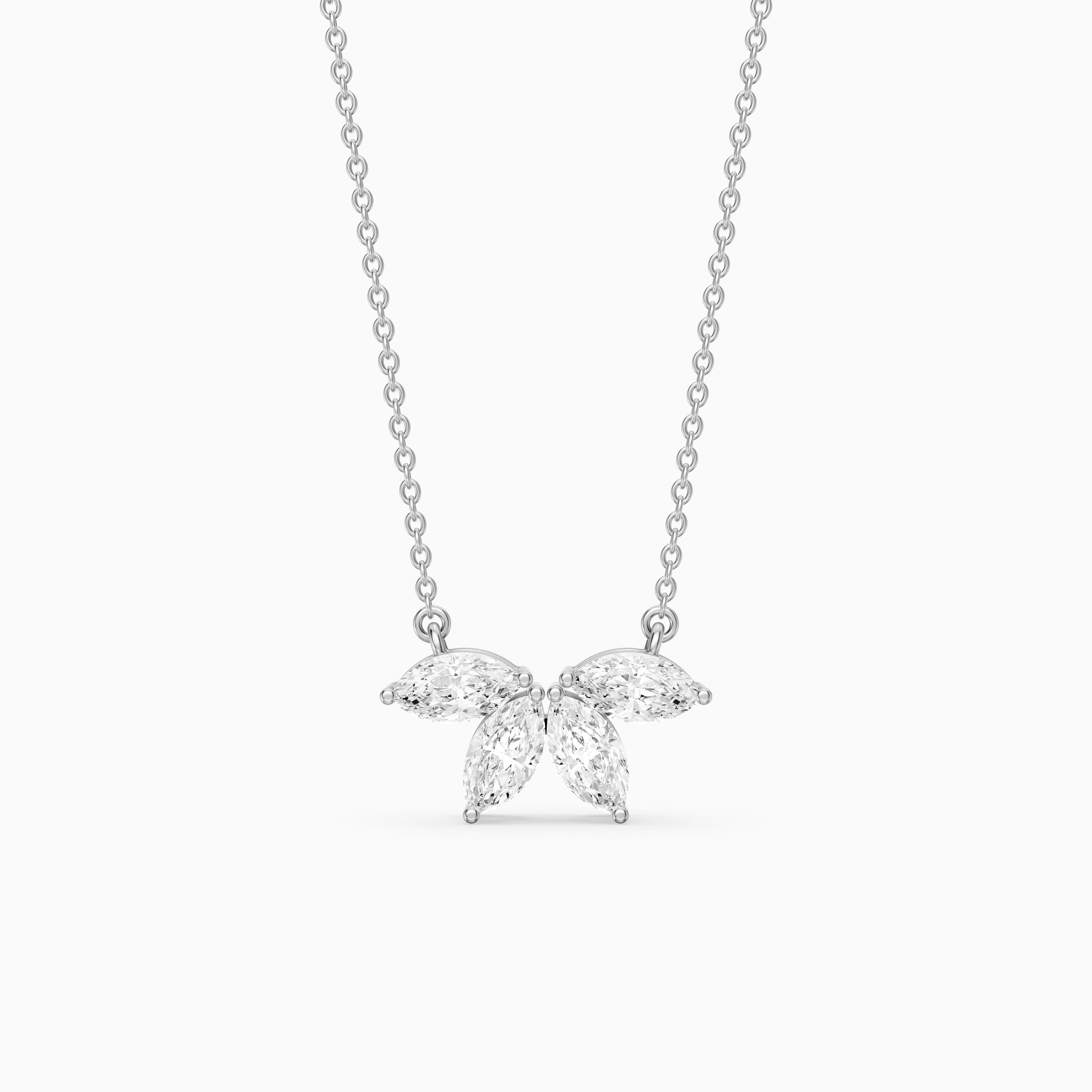Annabelle Marquise Lab Grown Diamond Cluster Pendant