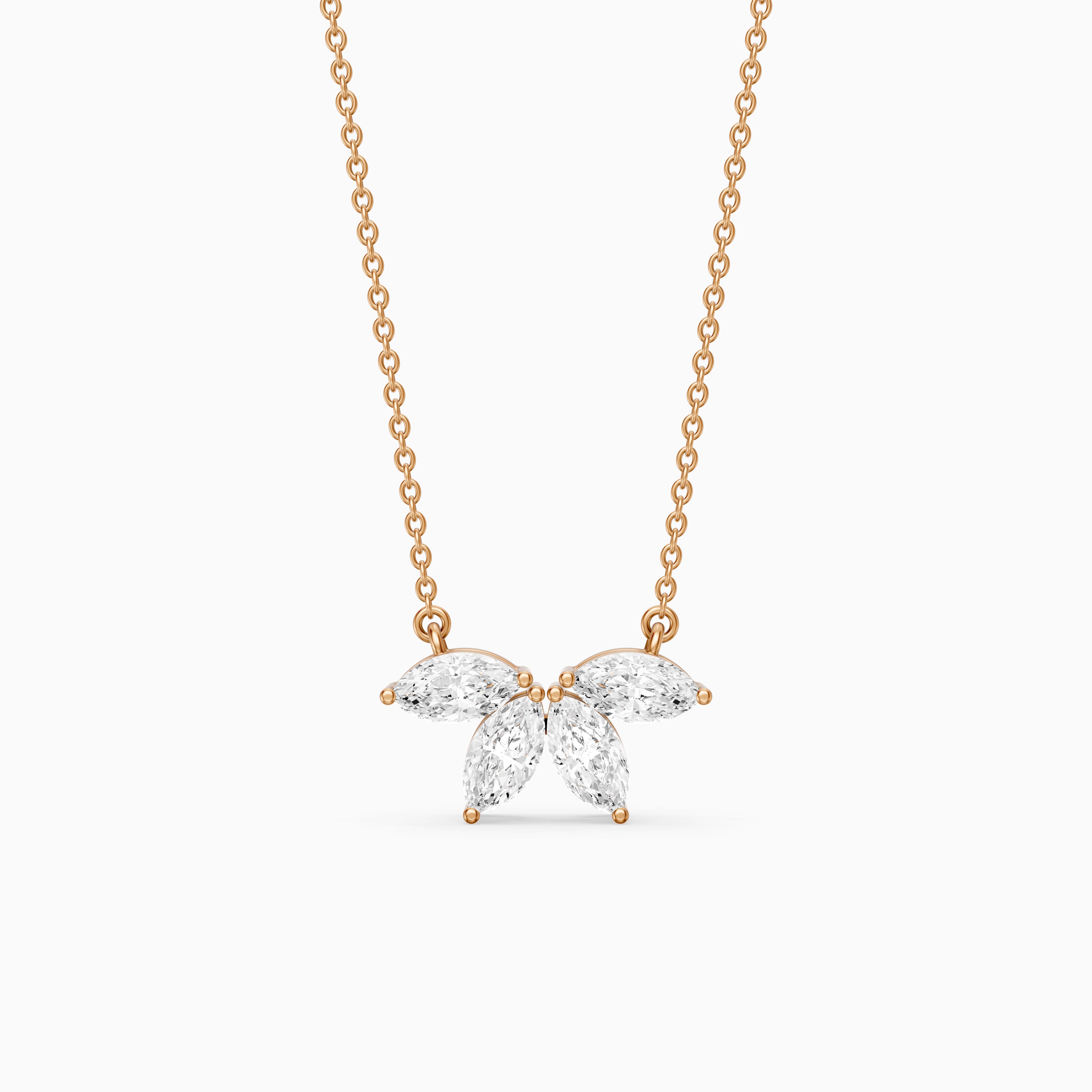 Annabelle Marquise Lab Grown Diamond Cluster Pendant