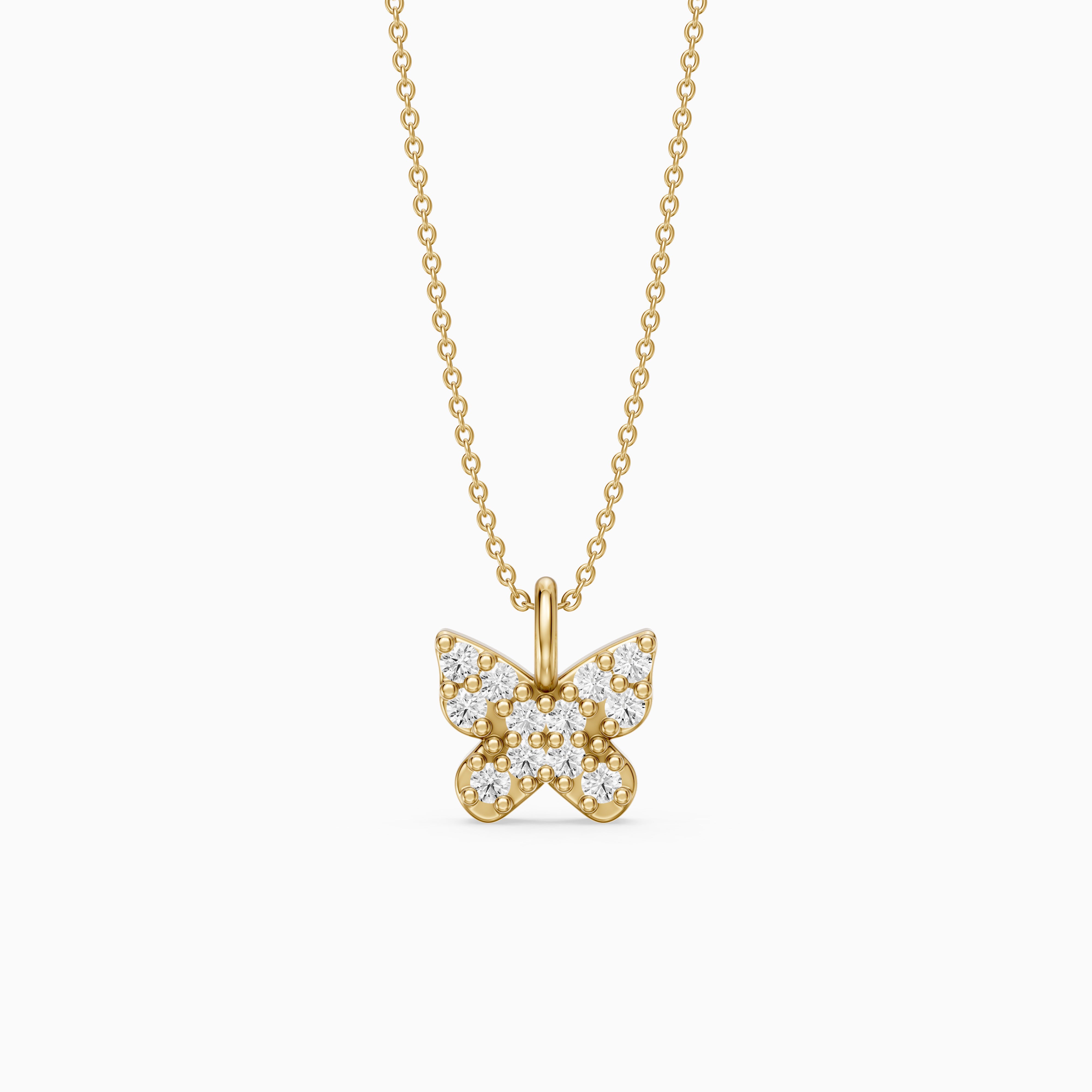 Ryleigh Round Lab Grown Diamond Butterfly Pendant