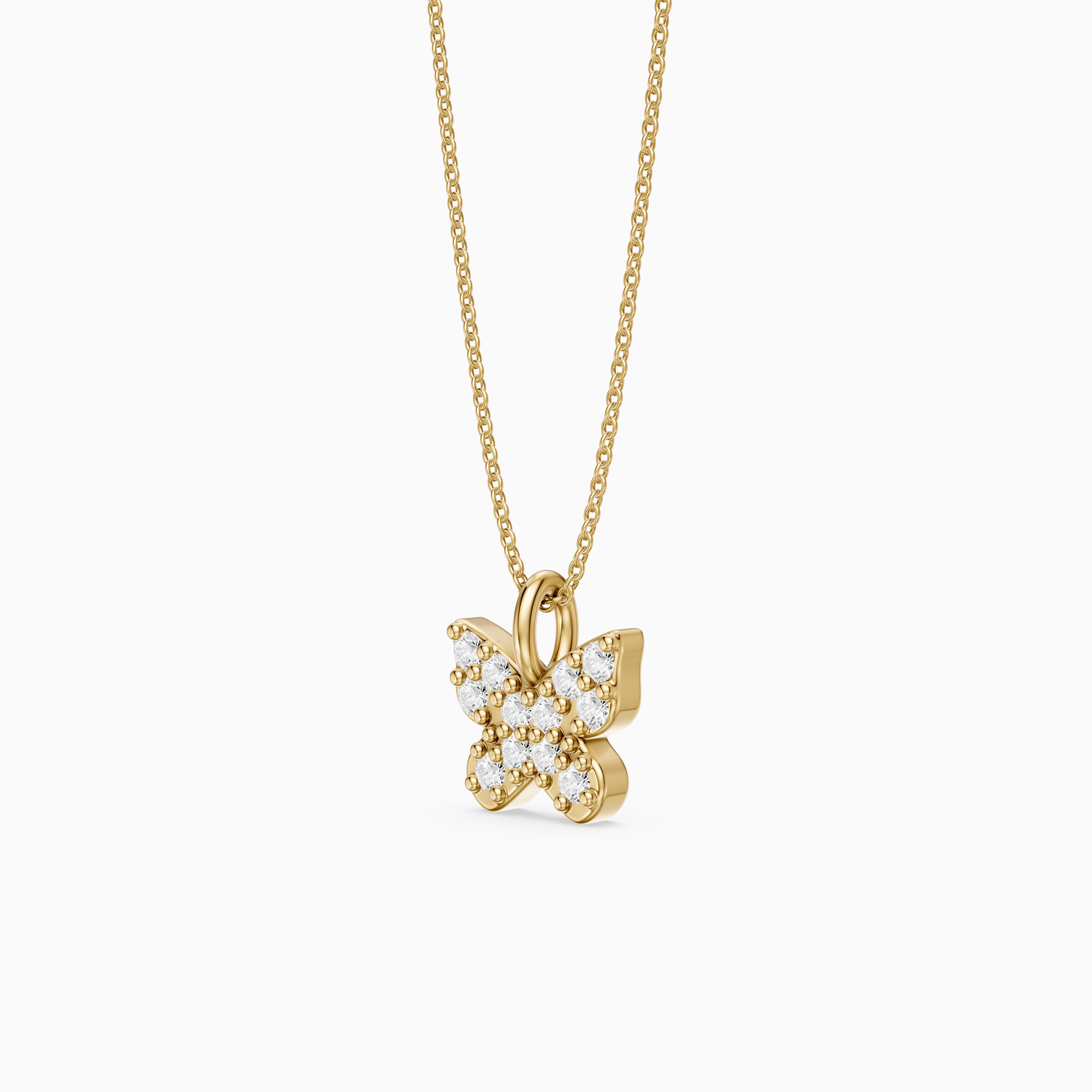 Ryleigh Round Lab Grown Diamond Butterfly Pendant