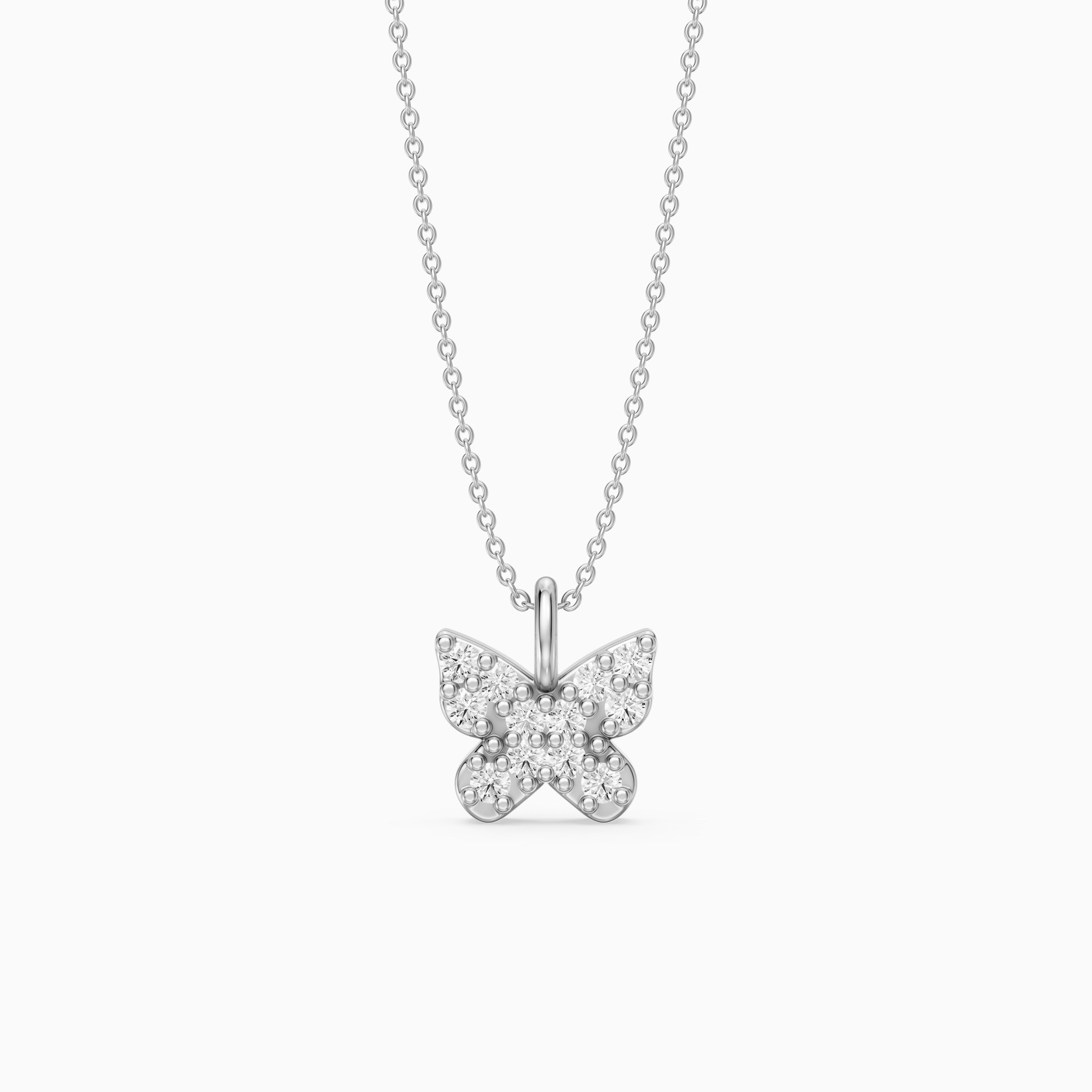 Ryleigh Round Lab Grown Diamond Butterfly Pendant