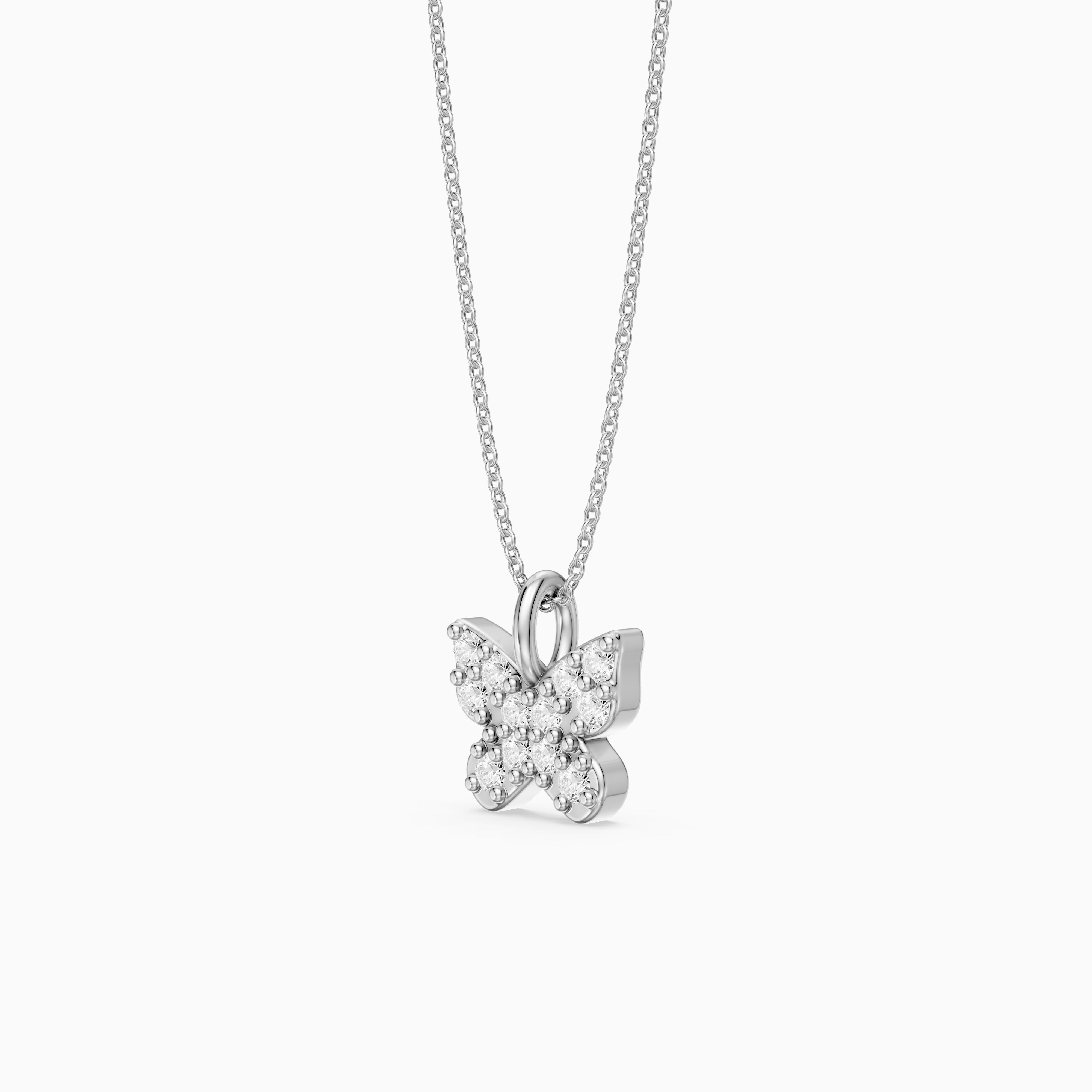 Ryleigh Round Lab Grown Diamond Butterfly Pendant