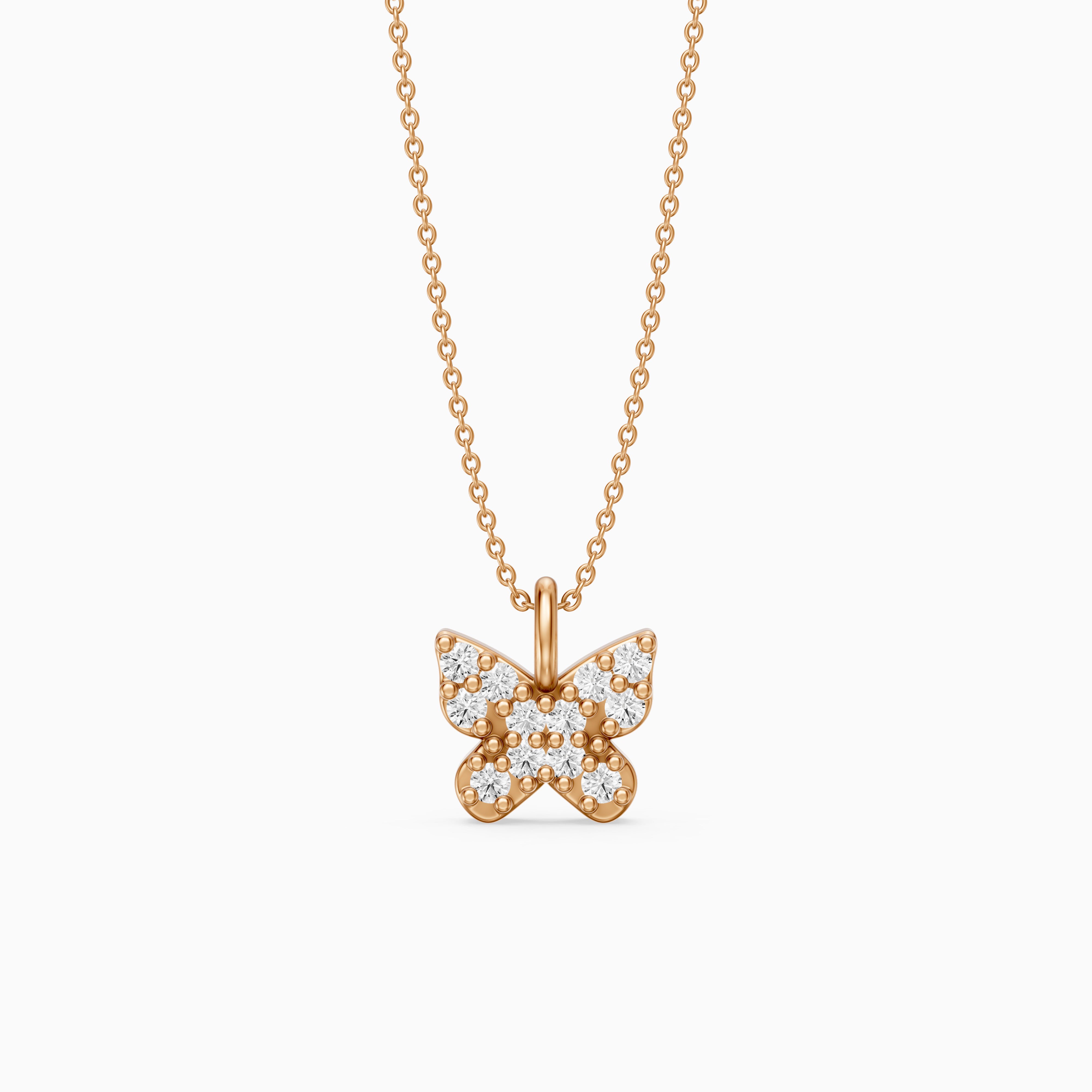 Ryleigh Round Lab Grown Diamond Butterfly Pendant