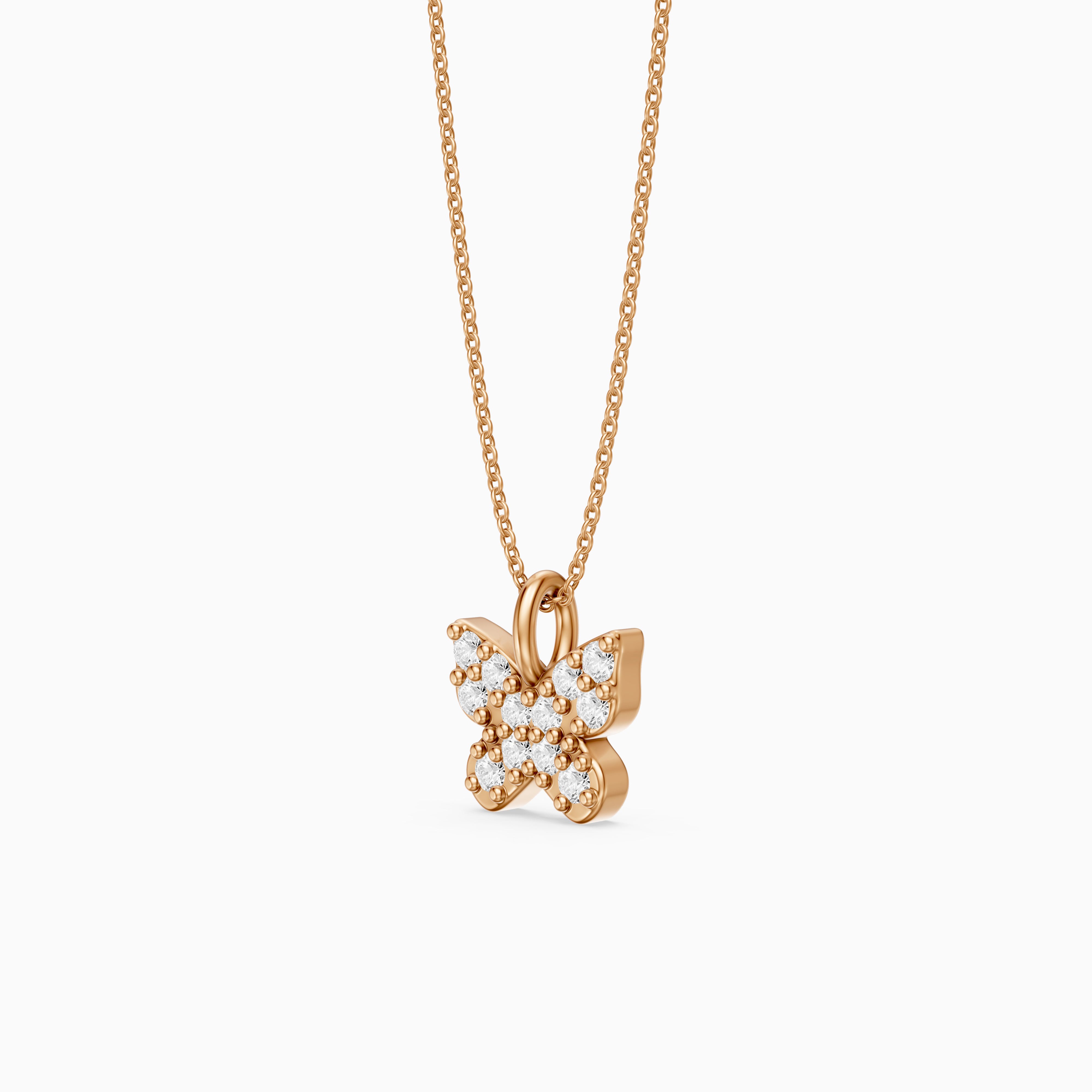 Ryleigh Round Lab Grown Diamond Butterfly Pendant