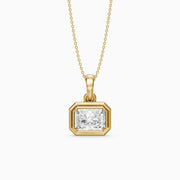 Aylin Modern Radiant Cut Lab Grown Diamond Bezel Pendant