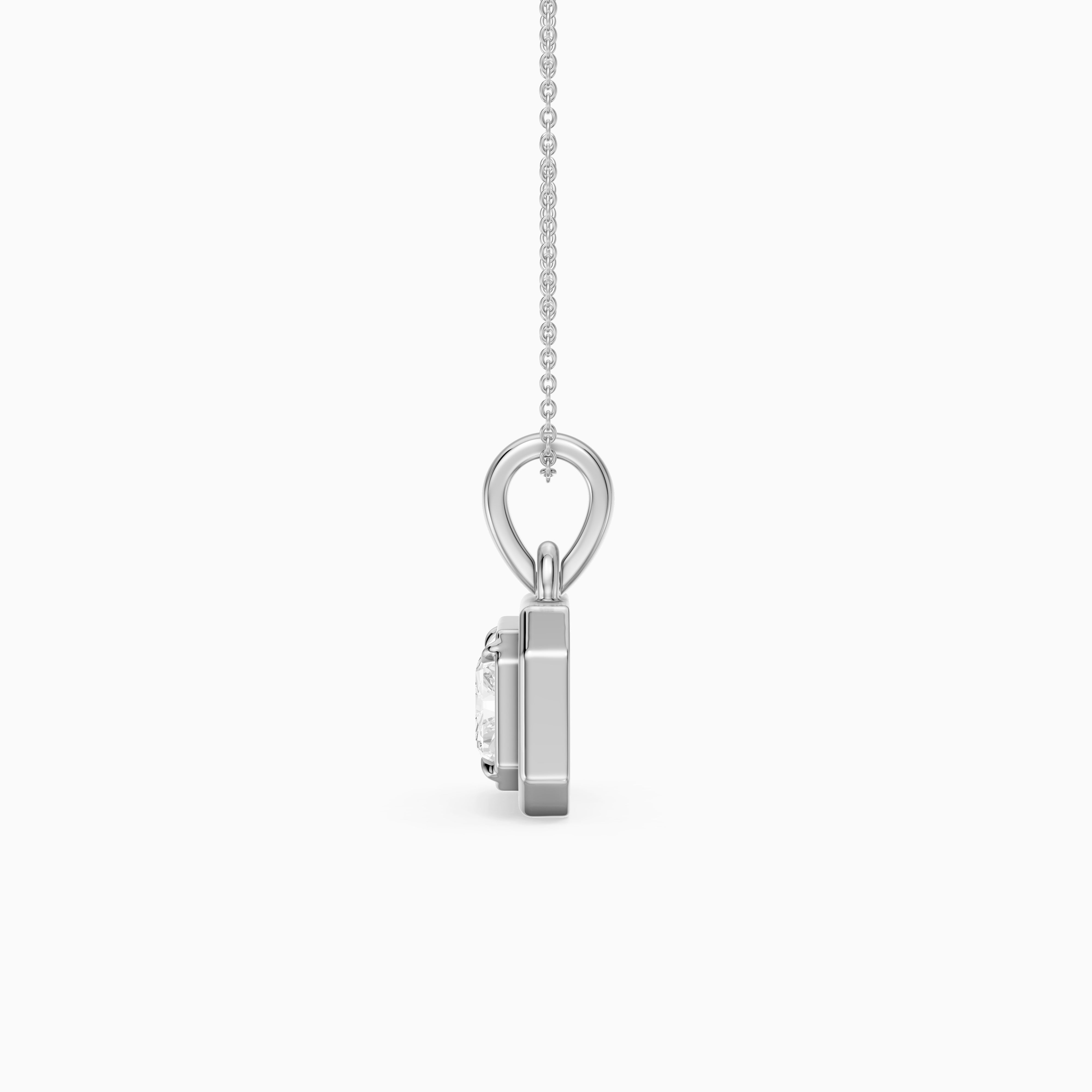 Aylin Modern Radiant Cut Lab Grown Diamond Bezel Pendant