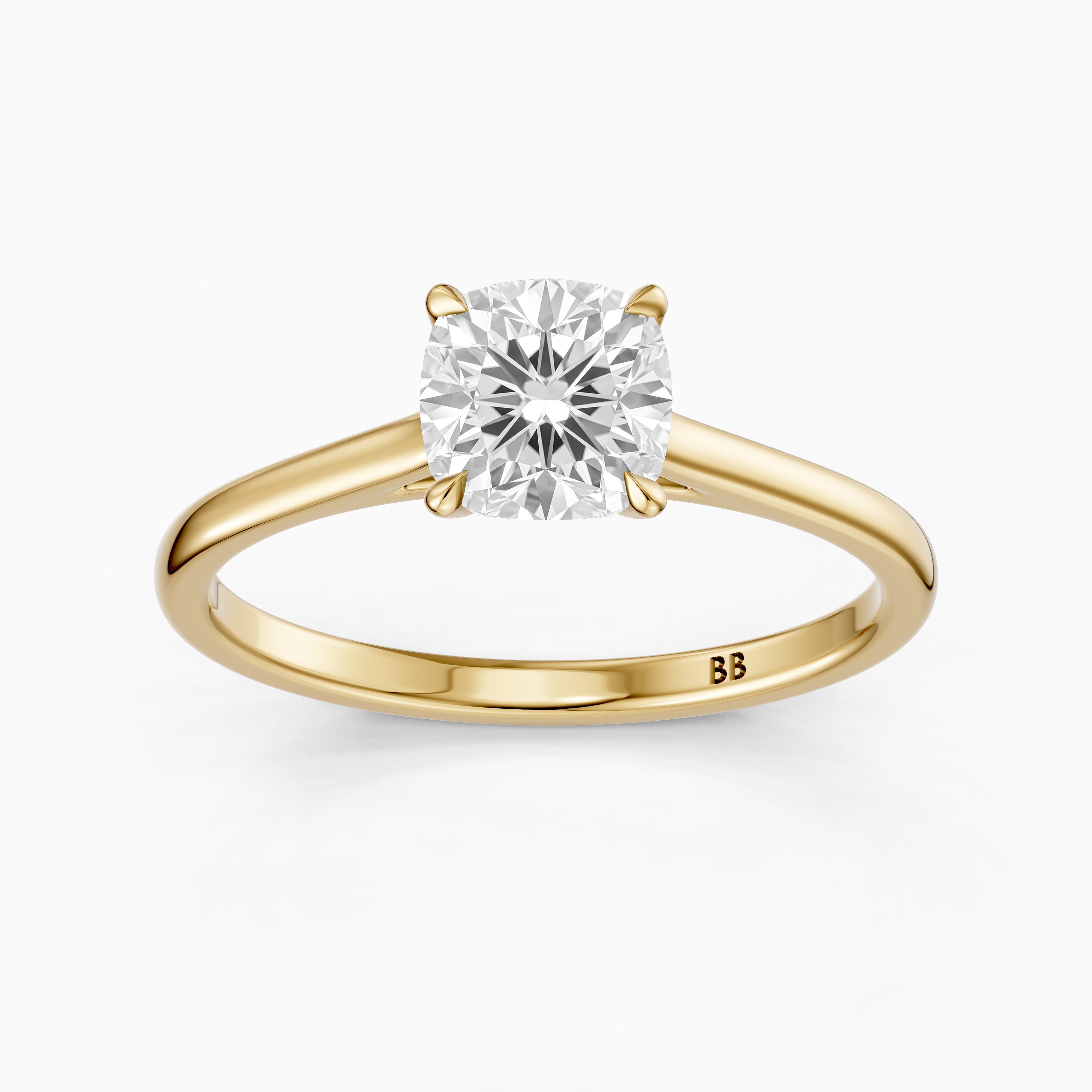 Cailyn Cushion Cut Solitaire Cathedral Style Lab Grown Diamond Ring