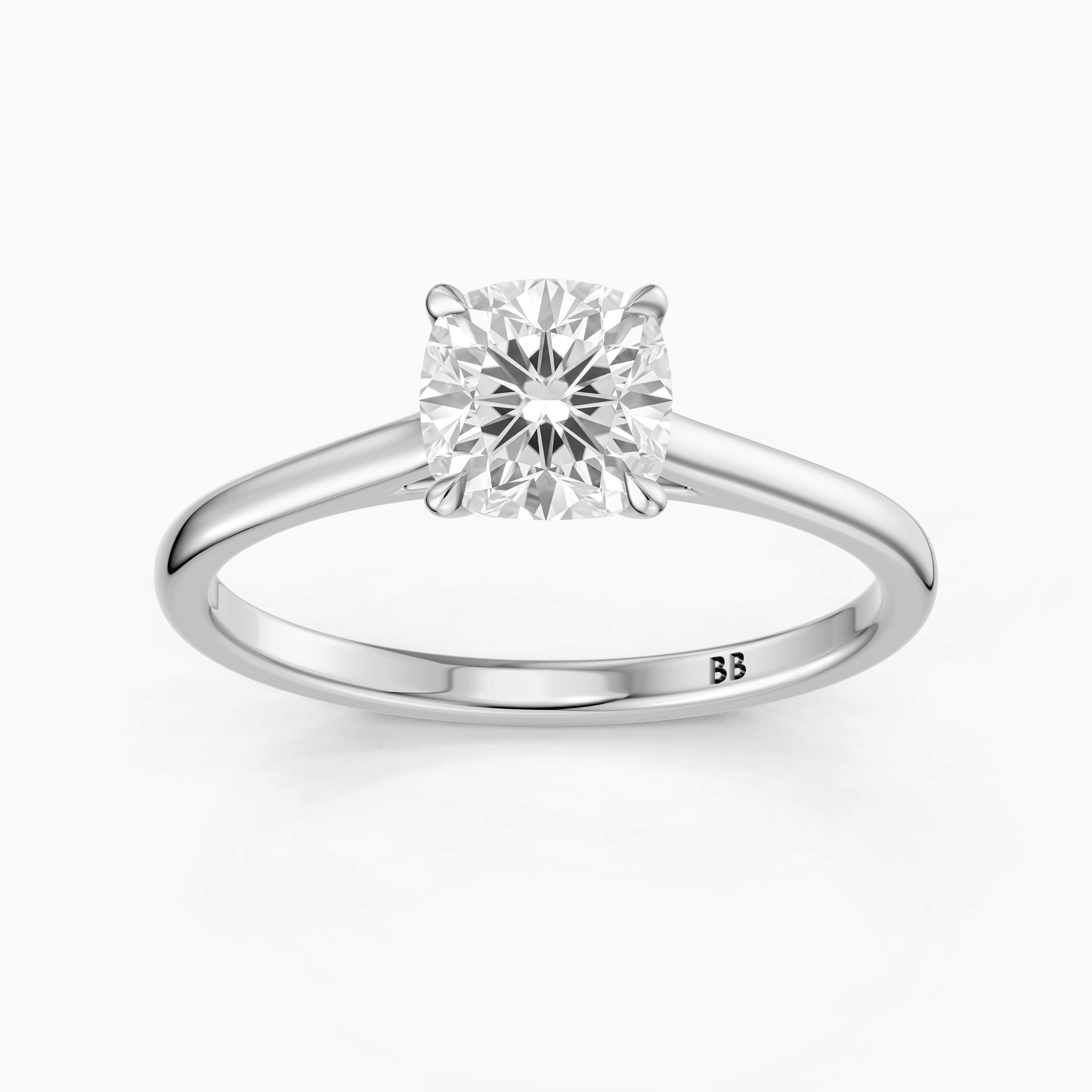 Cailyn Cushion Cut Solitaire Cathedral Style Lab Grown Diamond Ring