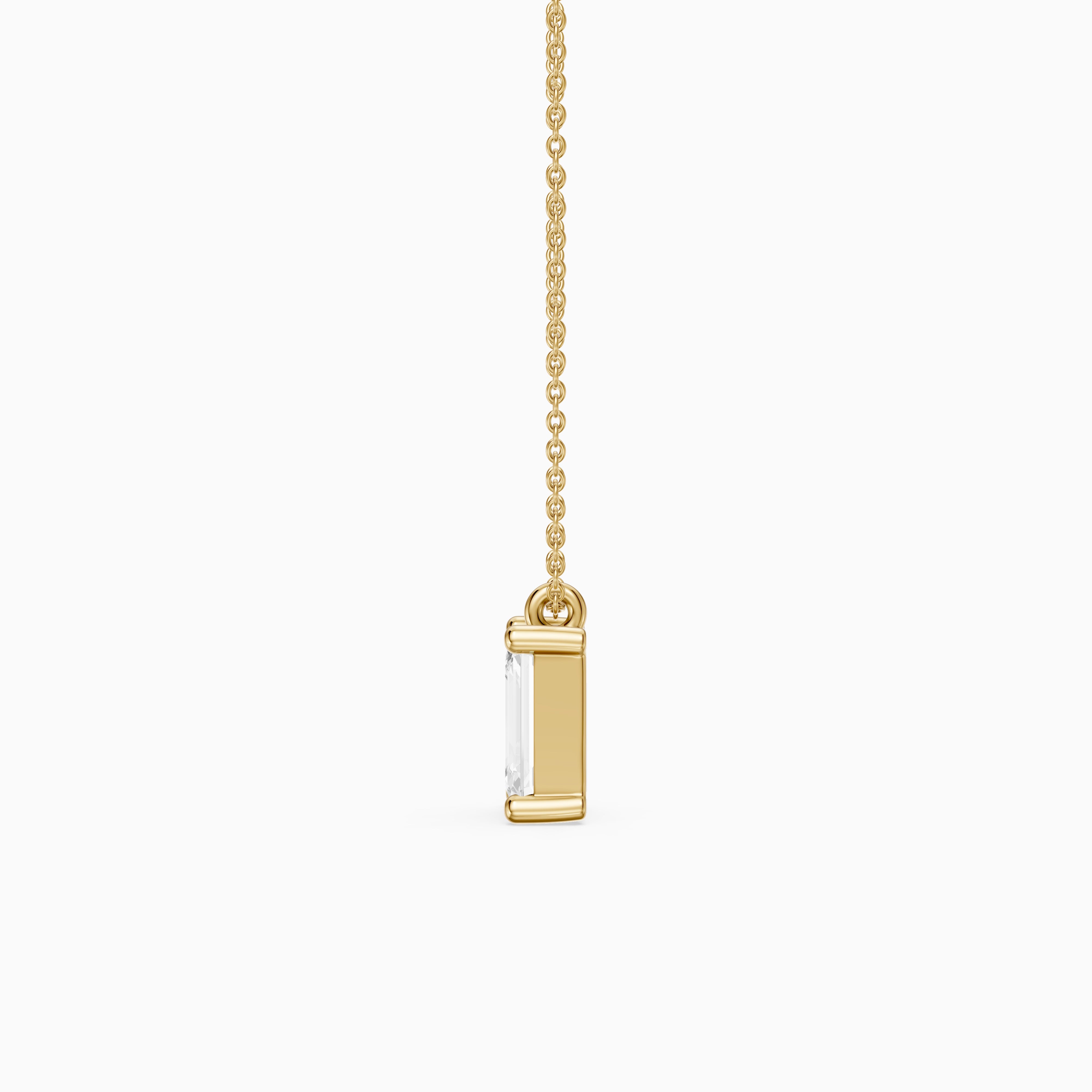 Paige Emerald Shape Lab Grown Diamond Solitaire Pendant