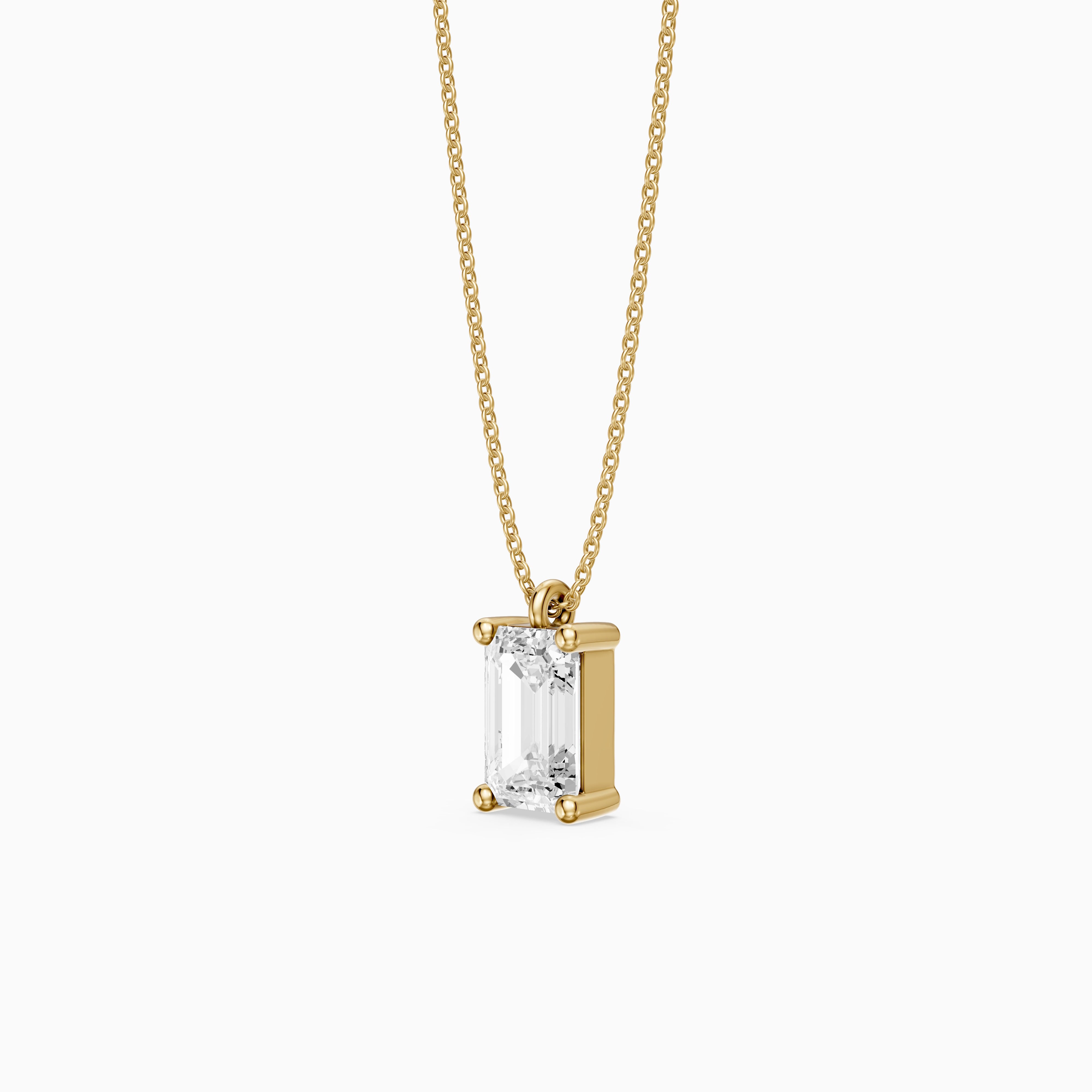 Paige Emerald Shape Lab Grown Diamond Solitaire Pendant