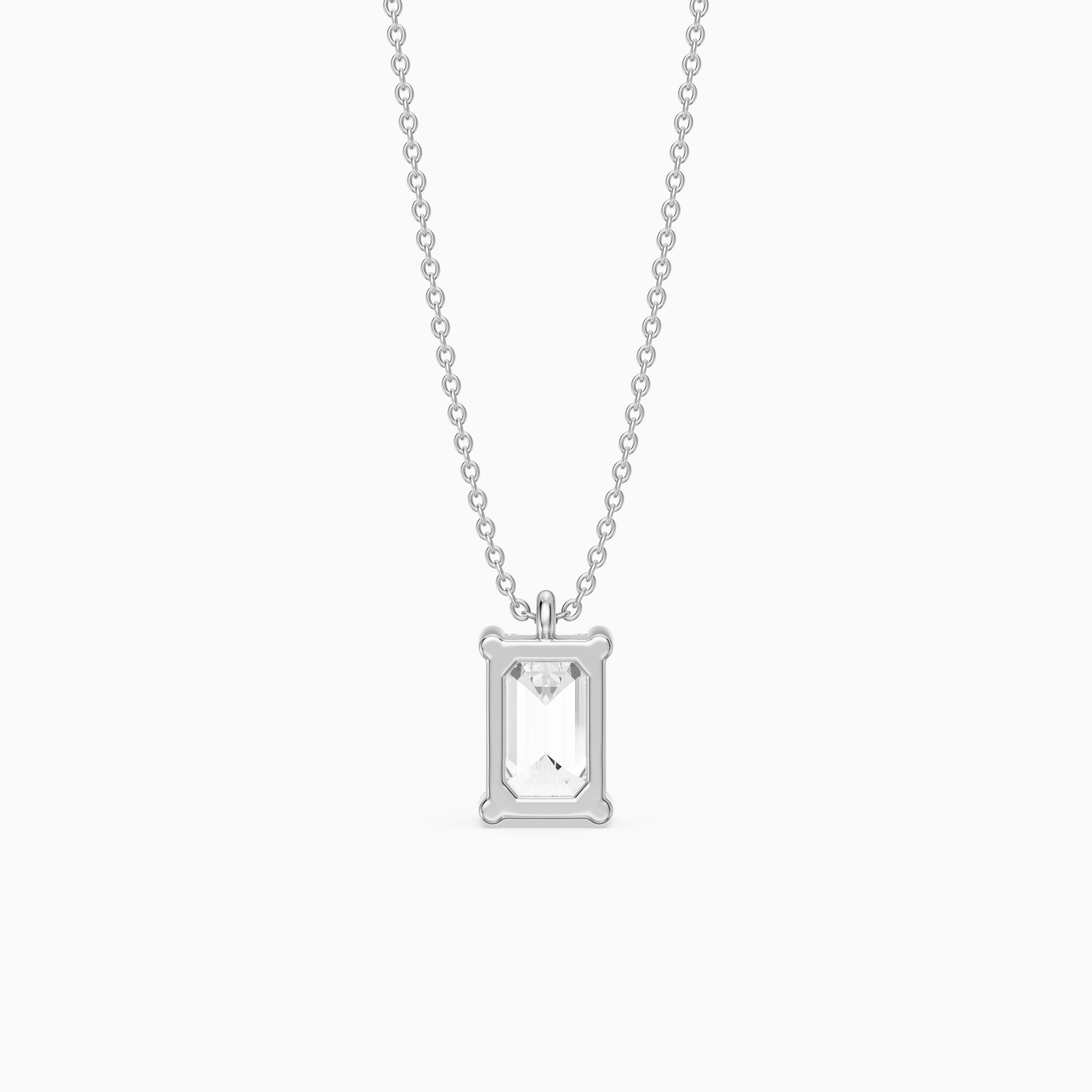 Paige Emerald Shape Lab Grown Diamond Solitaire Pendant