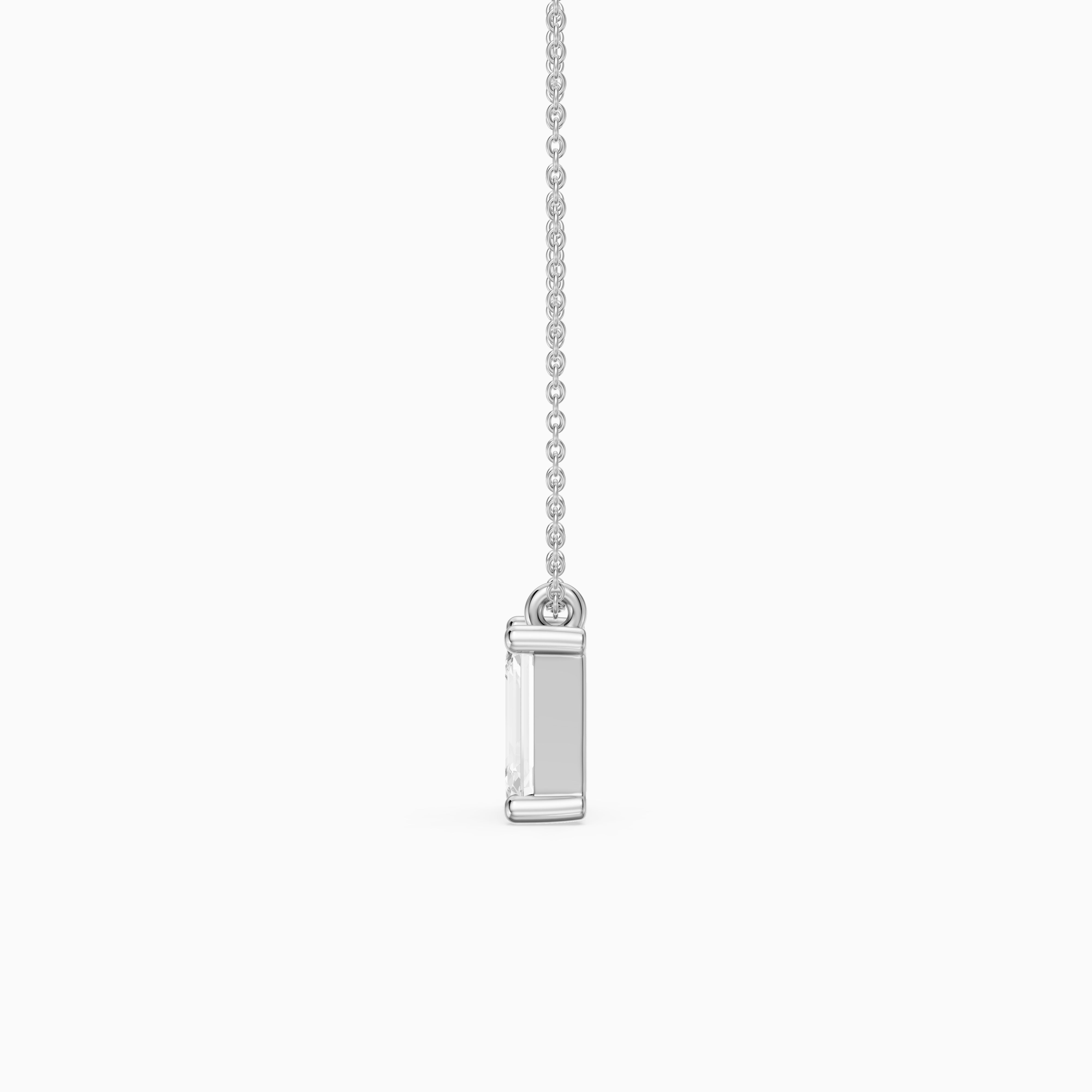 Paige Emerald Shape Lab Grown Diamond Solitaire Pendant